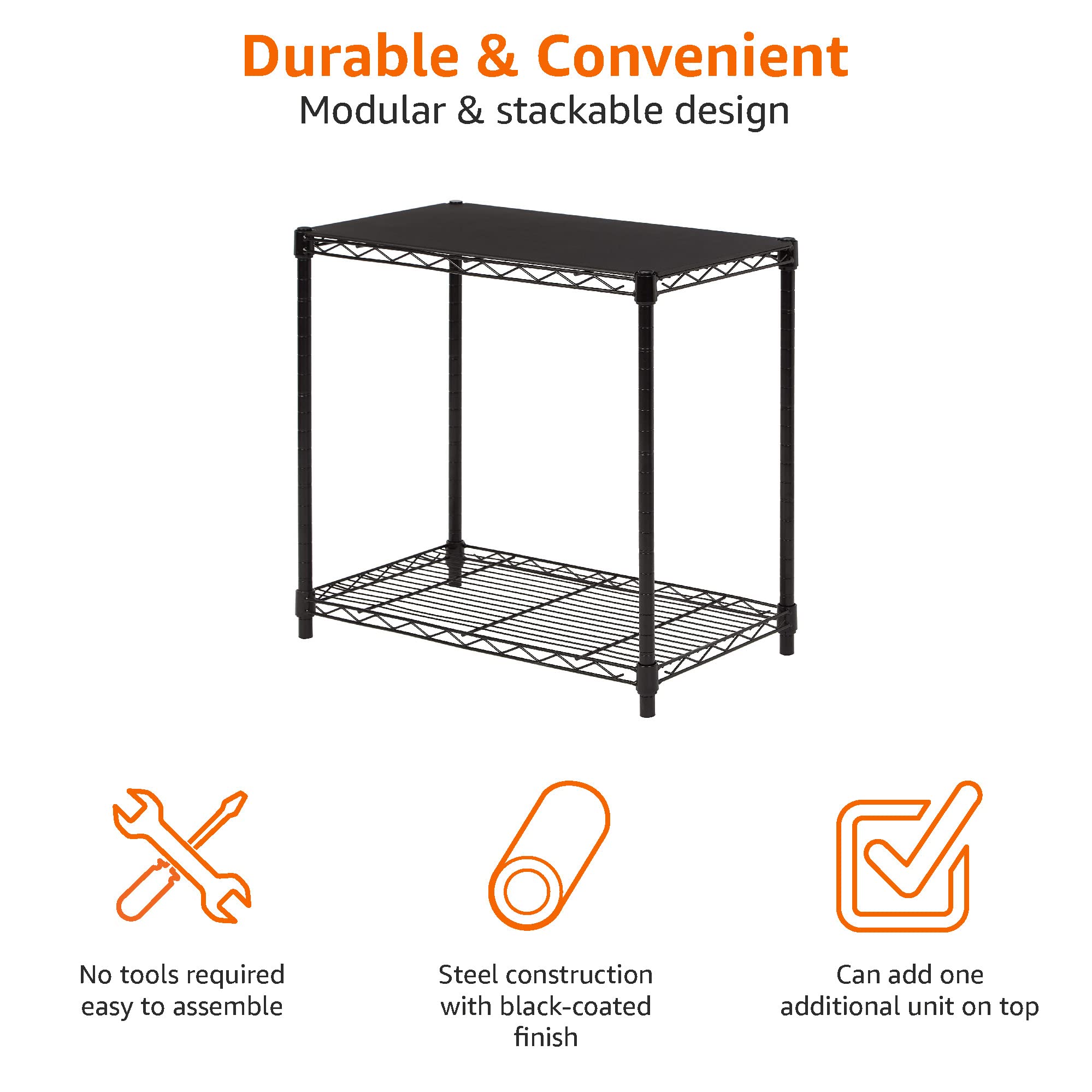2 Shelf Stackable Storage