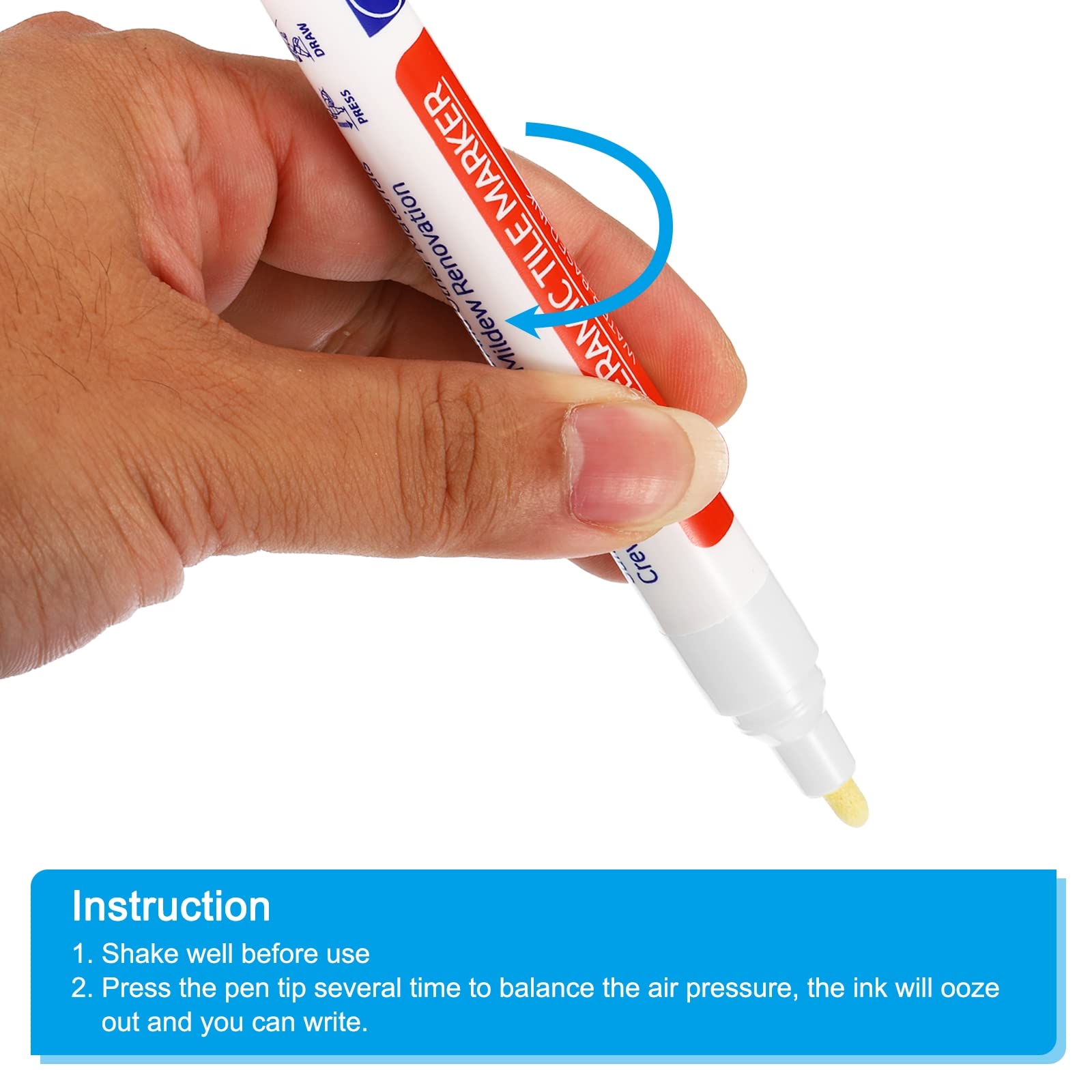 Grout Pen 4 Pack White Tile Marker Waterproof Grout Sealer Pen Tile Repair Pens Paint Pens for Wall Floor Bathroom Kitchen Refresh (4 Count)