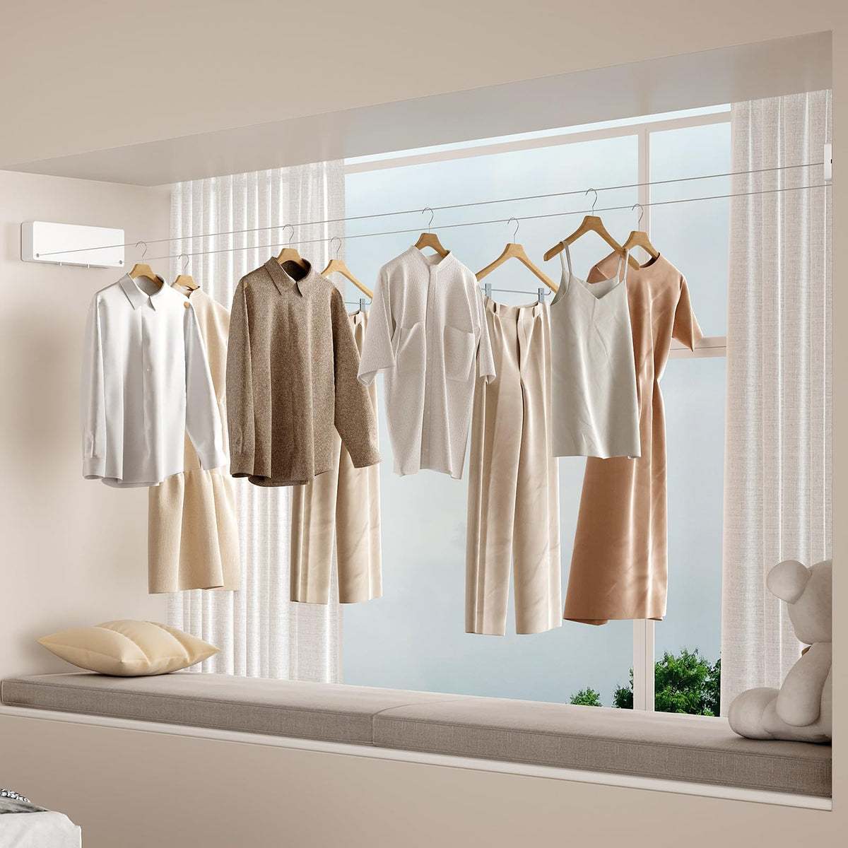 Retractable Clothesline Indoor (15.8 Foot)