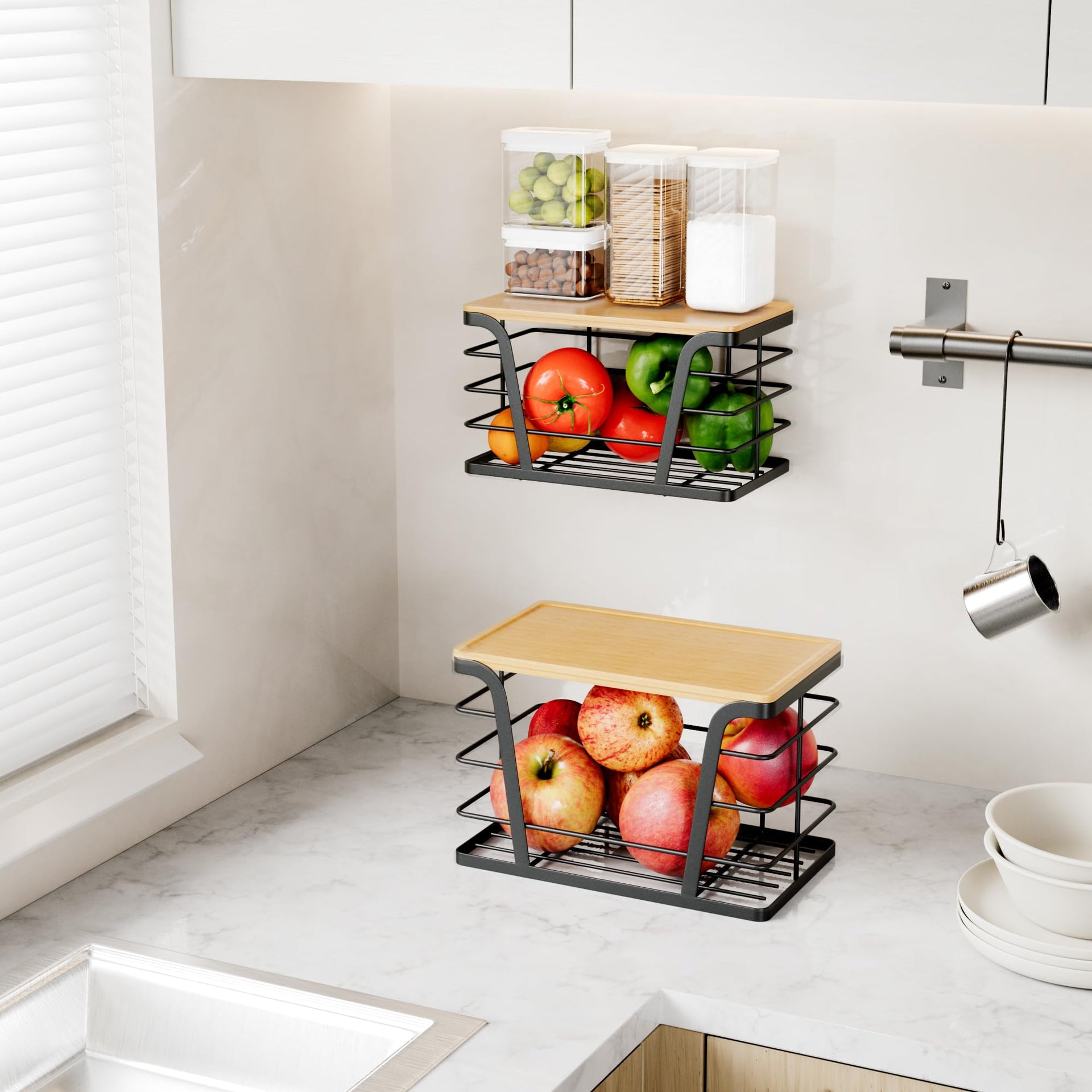 2 Pack Stackable Storage Laundry Kitchen Organizers (2 Count)