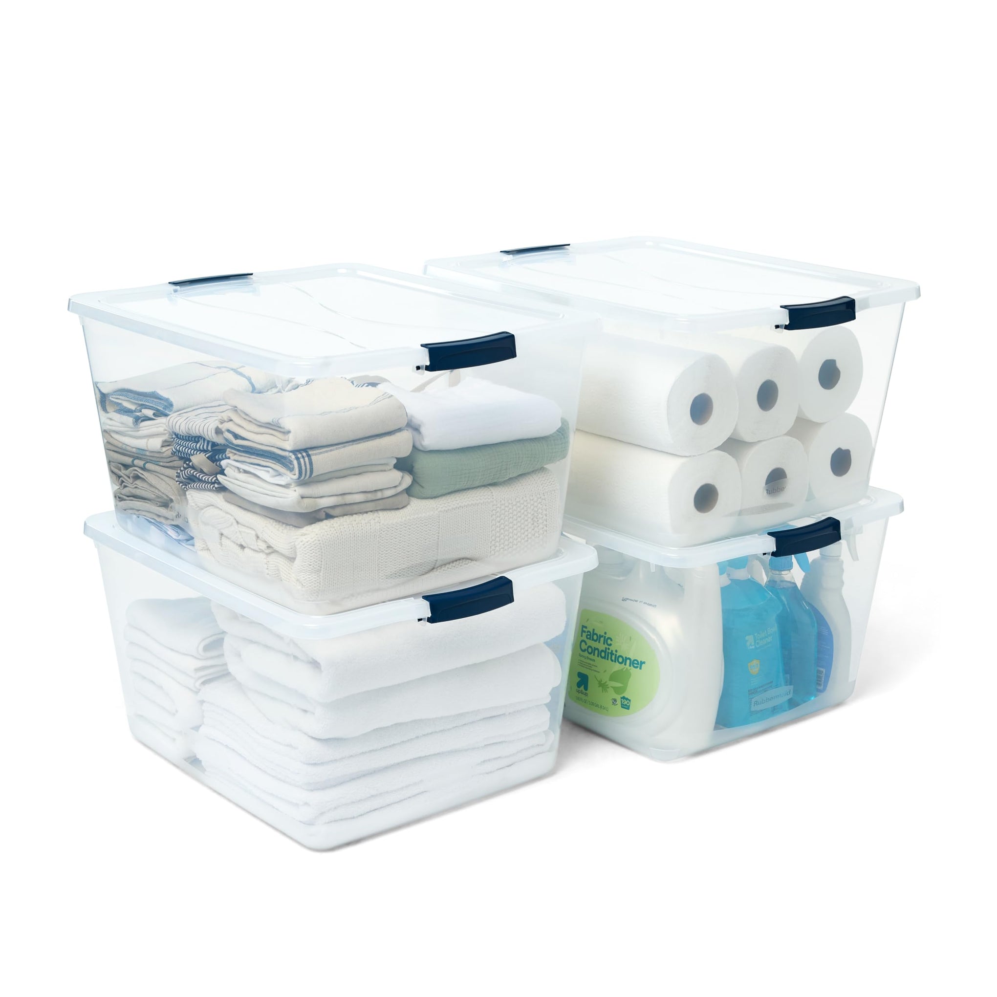 Cleverstore 71 Qt Clear Storage Bins with Lids (4 Count)
