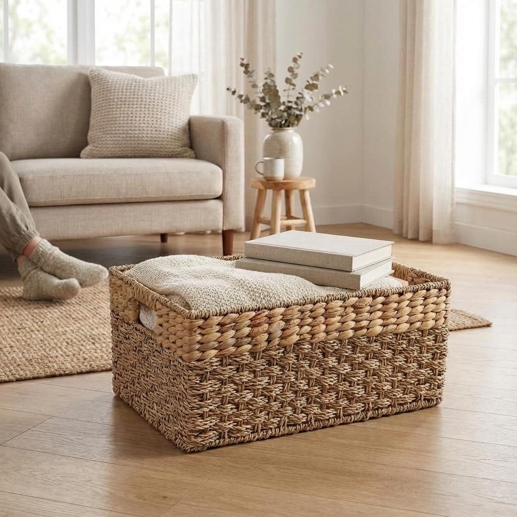 Large Wicker Storage Baskets with Handles