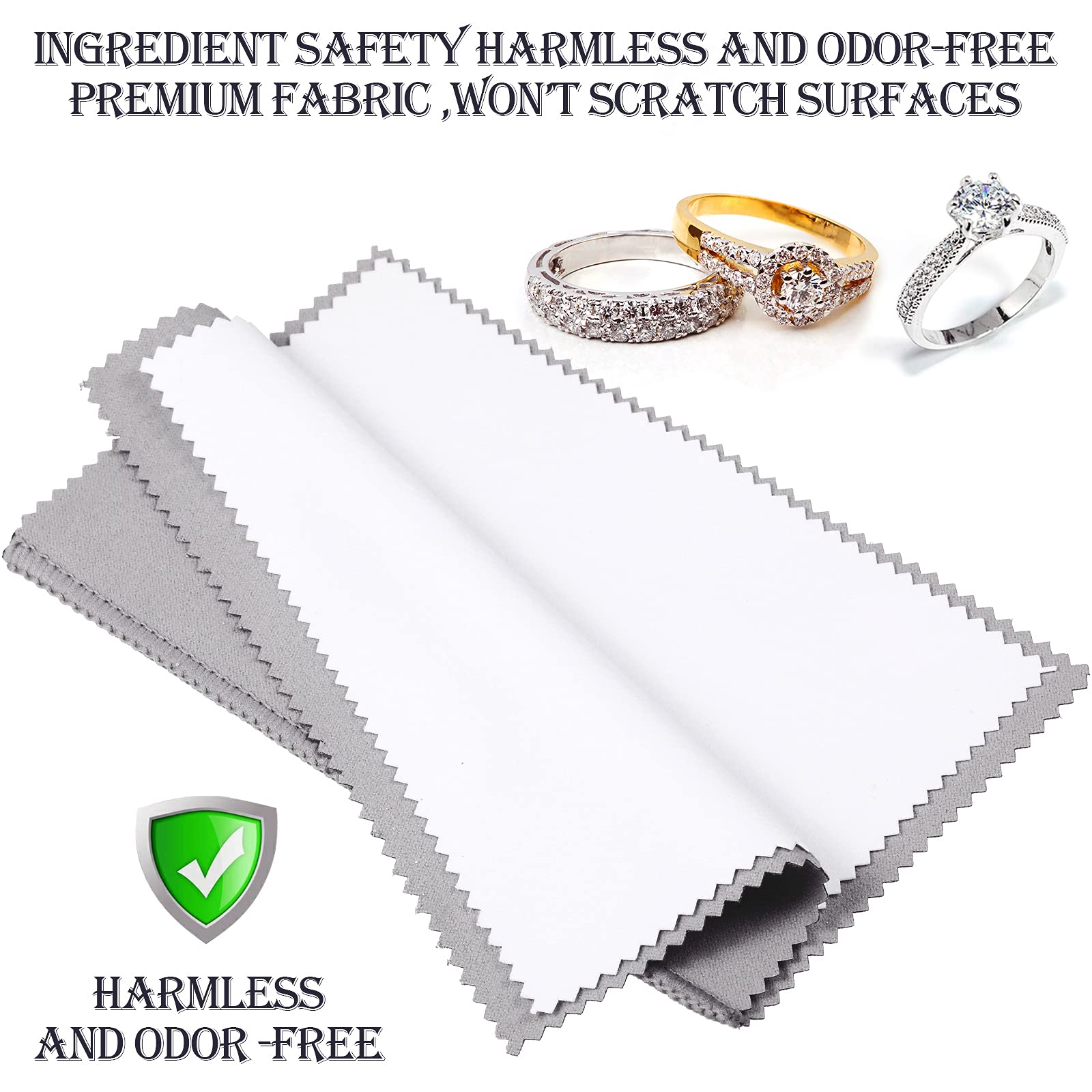 8 Pieces Large Jewelry Polishing Cloth Set Cleaning Cloths Silver Polishing Cleaning for Gold Silver Platinum Jewelry Coins Watches Silverware