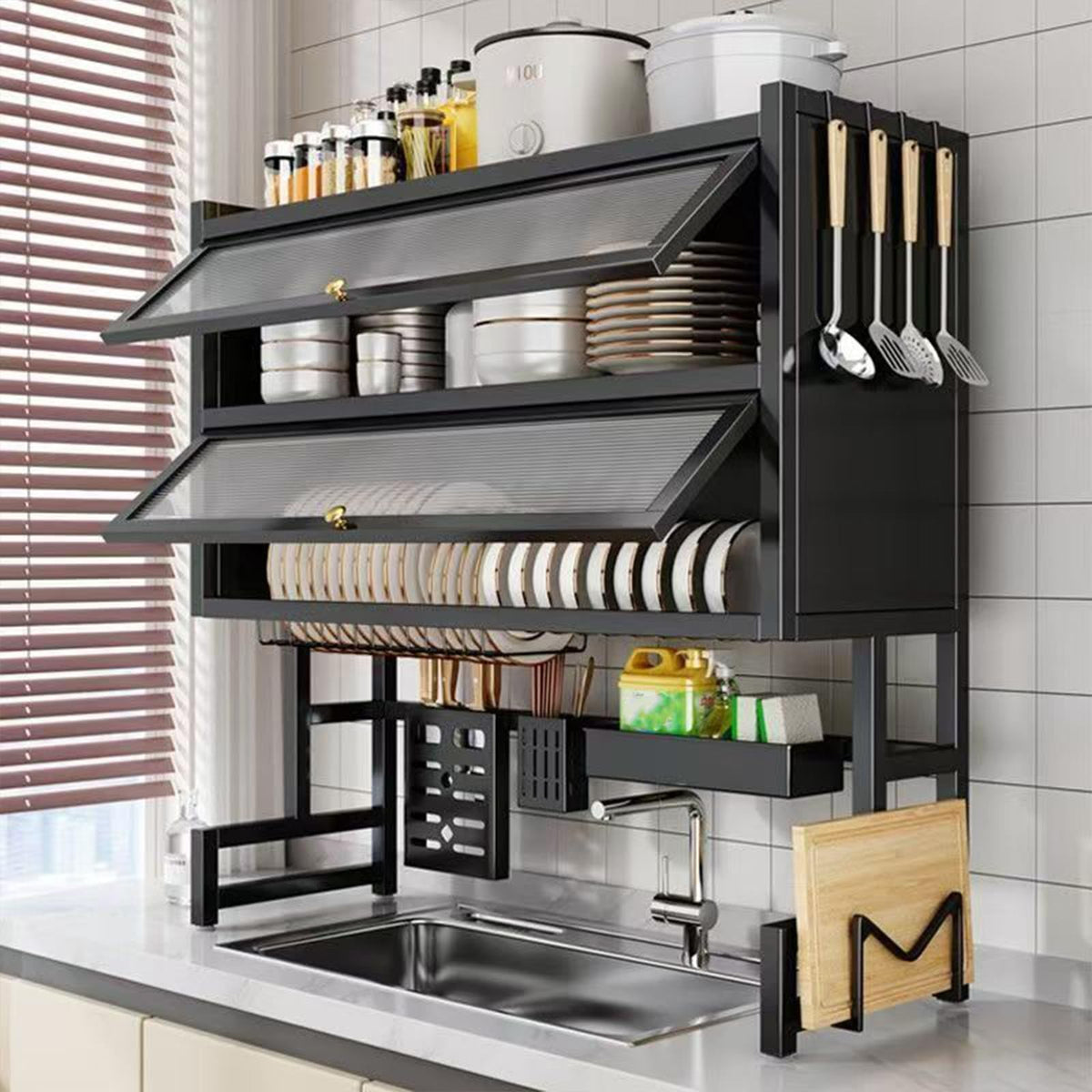 Dish Drying Rack 4 Tiers with Cover (29.99 inch(es))