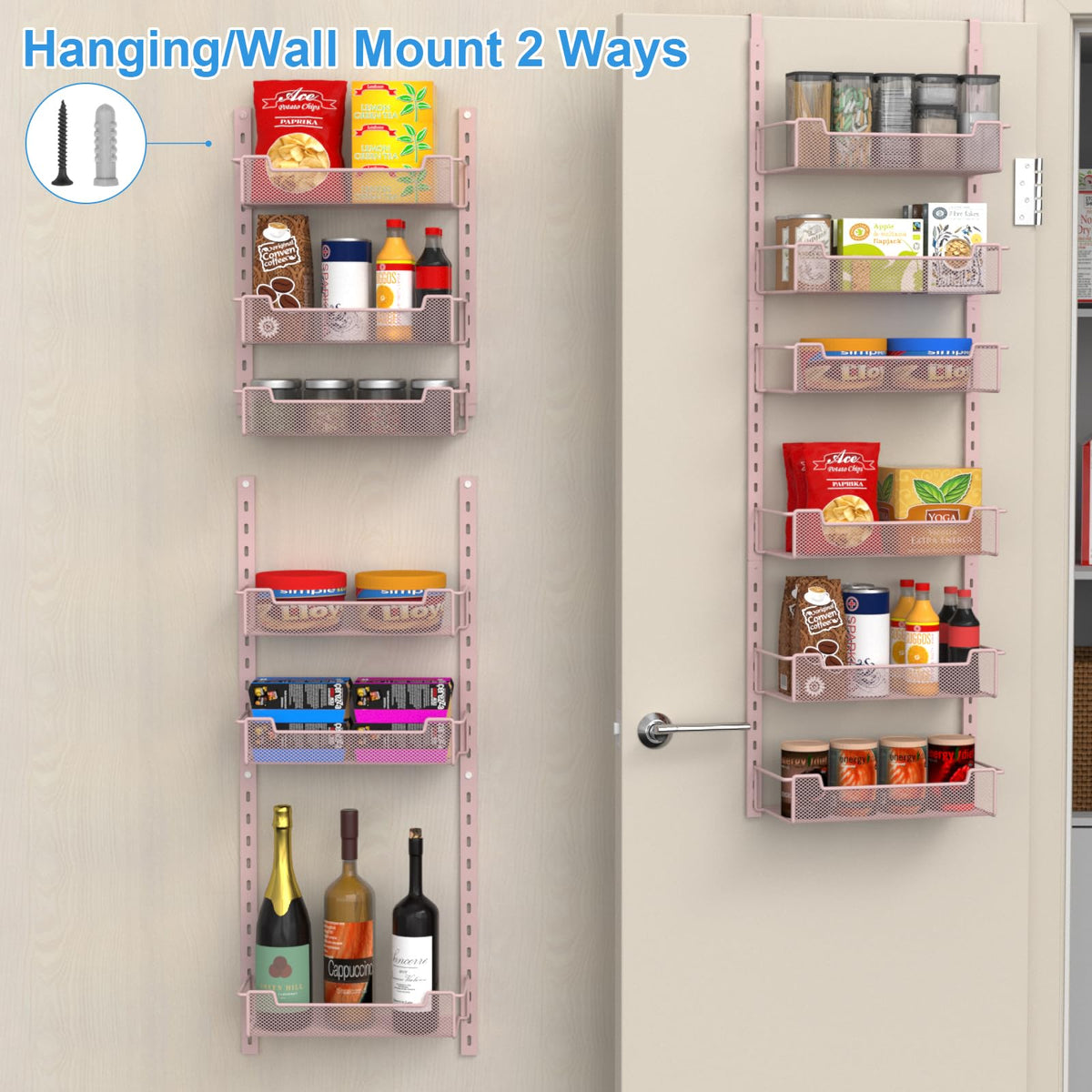 12.3" W Narrow Over the Door Pantry Organizer