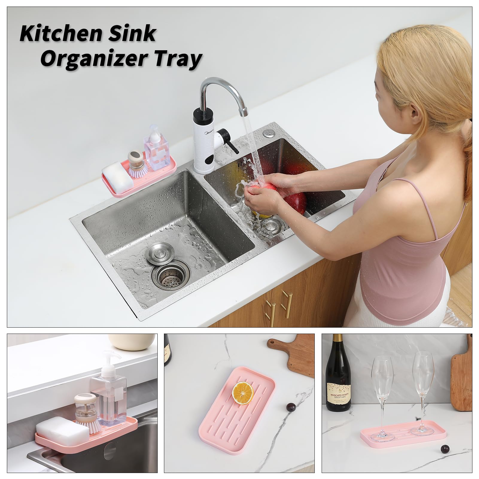 Silicone Kitchen Sink Organizer Tray for Multiple Usage