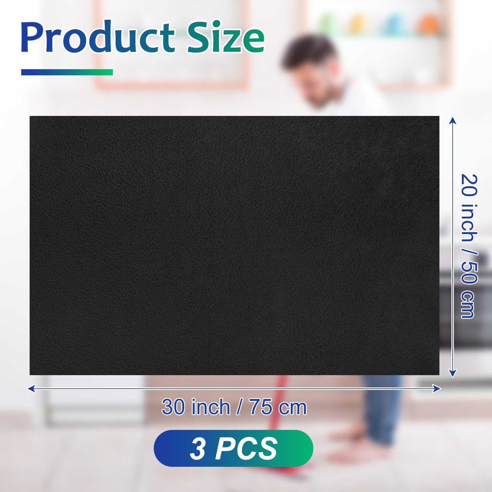 3 Pcs Extra Large Microfiber Cleaning Cloth 30" x 20" Washable Reusable Microfiber Towel Streak Free Lint Free Cloth for Cleaning Home Glass Office Window Bathrooms (3 Count)