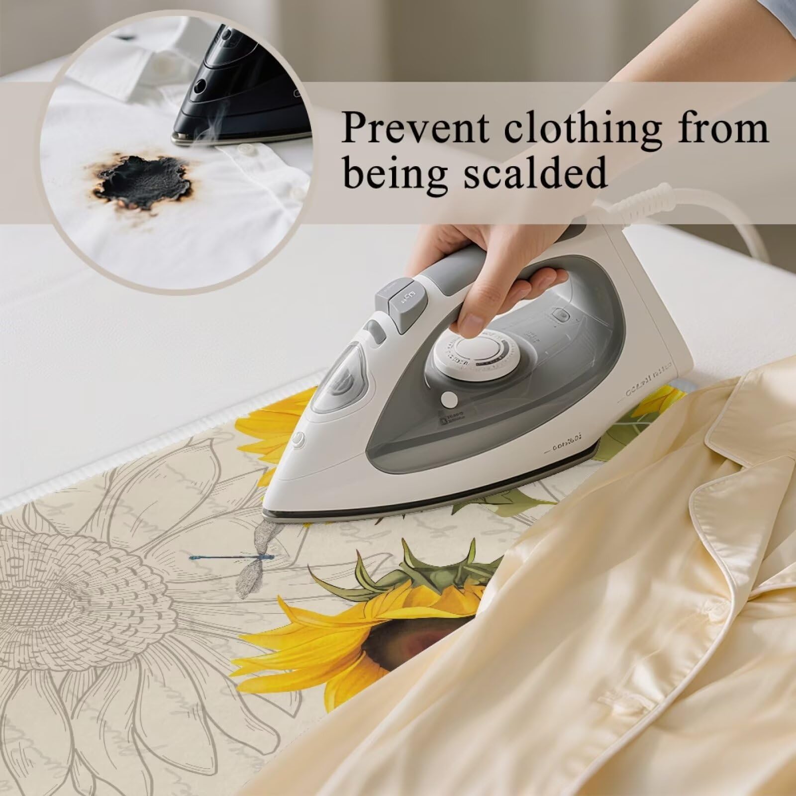Sunflower Ironing Mat Pad for Table Portable Travel Iron Blanket Vintage Ironing Board Covers Tribal Pressing Mat Heat Press Pads 32x16 Inches