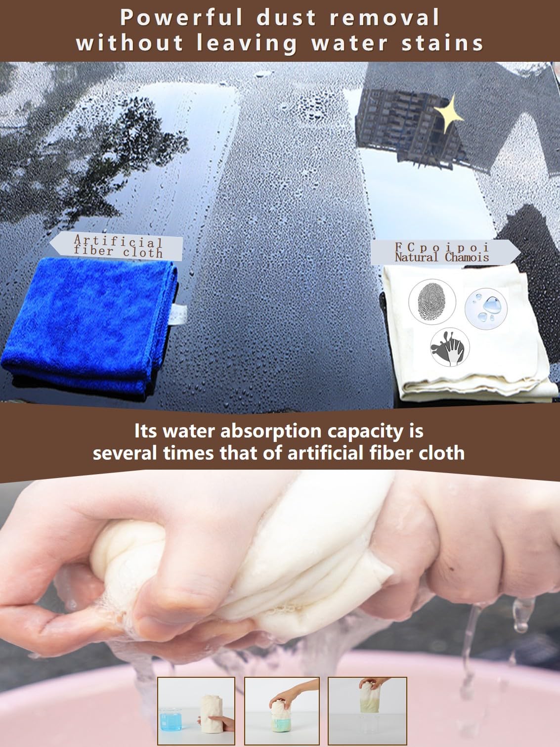 Eyeglass Cleaning Cloth Natural Chamois Leather Camera Lens Cleaning Cloths