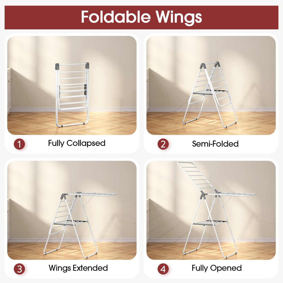 PEXCHASER Foldable Clothes Drying Rack