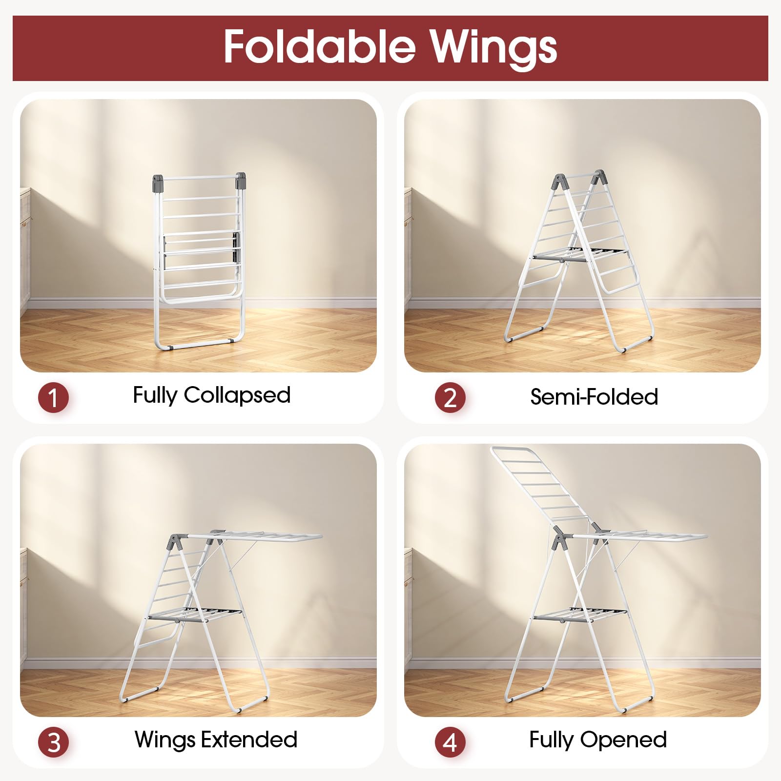 PEXCHASER Foldable Clothes Drying Rack