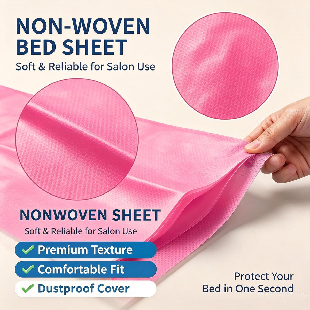100PCS Massage Table Sheets Disposable Spa Bed Cover 75x31 Waterproof Pink (100 Count)
