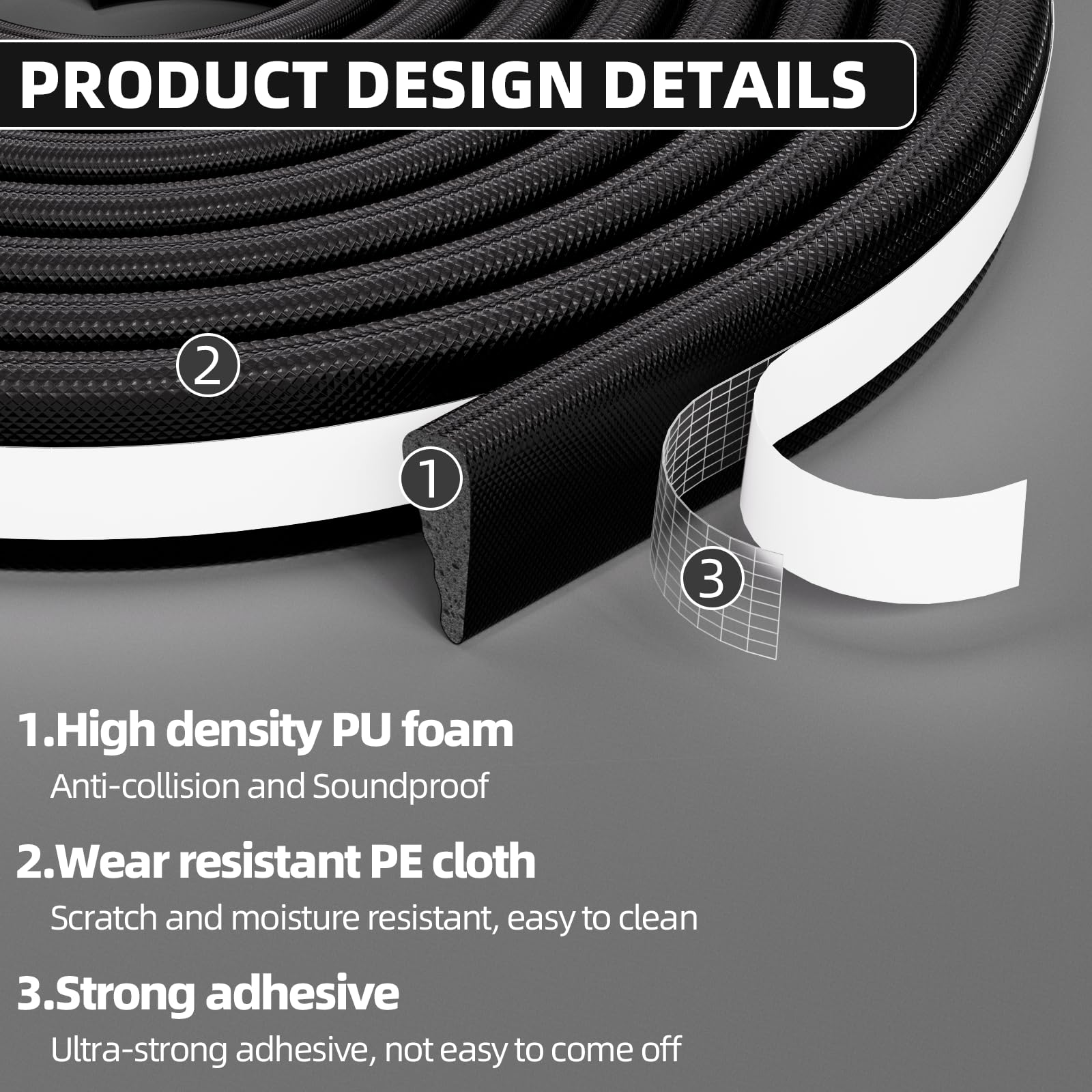 2Pcs×196" Wedge Weather Stripping Door Seal for Door Frame & Window (32.6667 Foot)