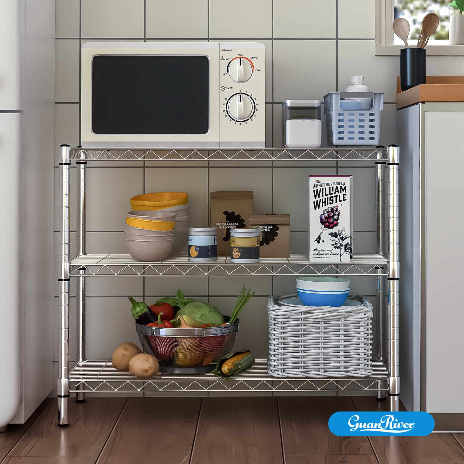3 Shelf Adjustable Metal Wire Shelving