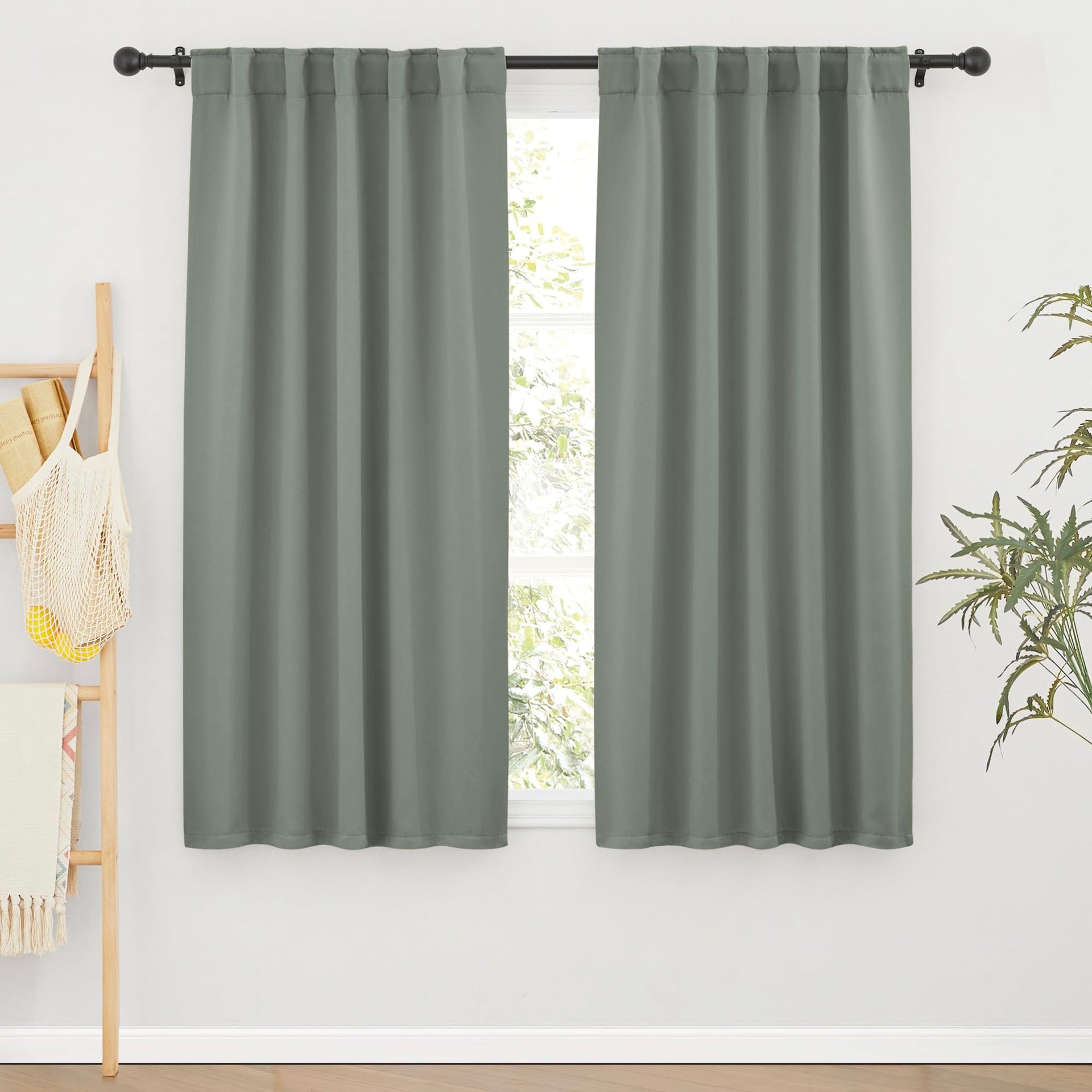 Blackout Curtains 63 inches Long for Bedroom (2 Count)