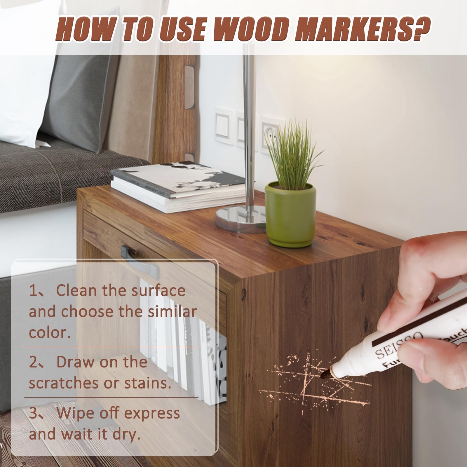 18 Colors Wood Wax Sticks ＆ Wood Markers Furniture Repair Kit (39 Count)
