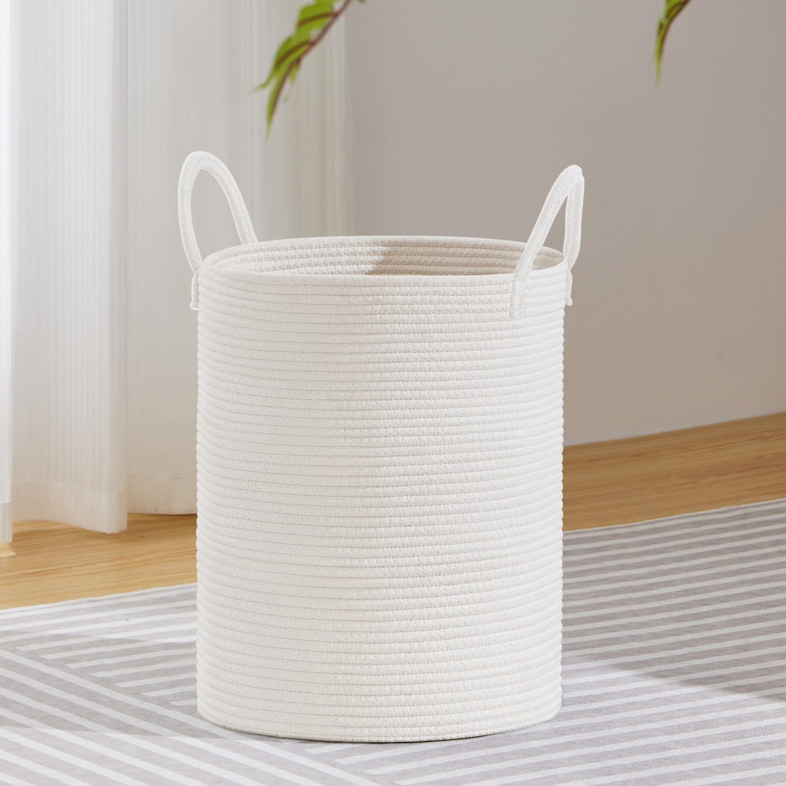 53L Tall Woven Laundry Basket Hamper