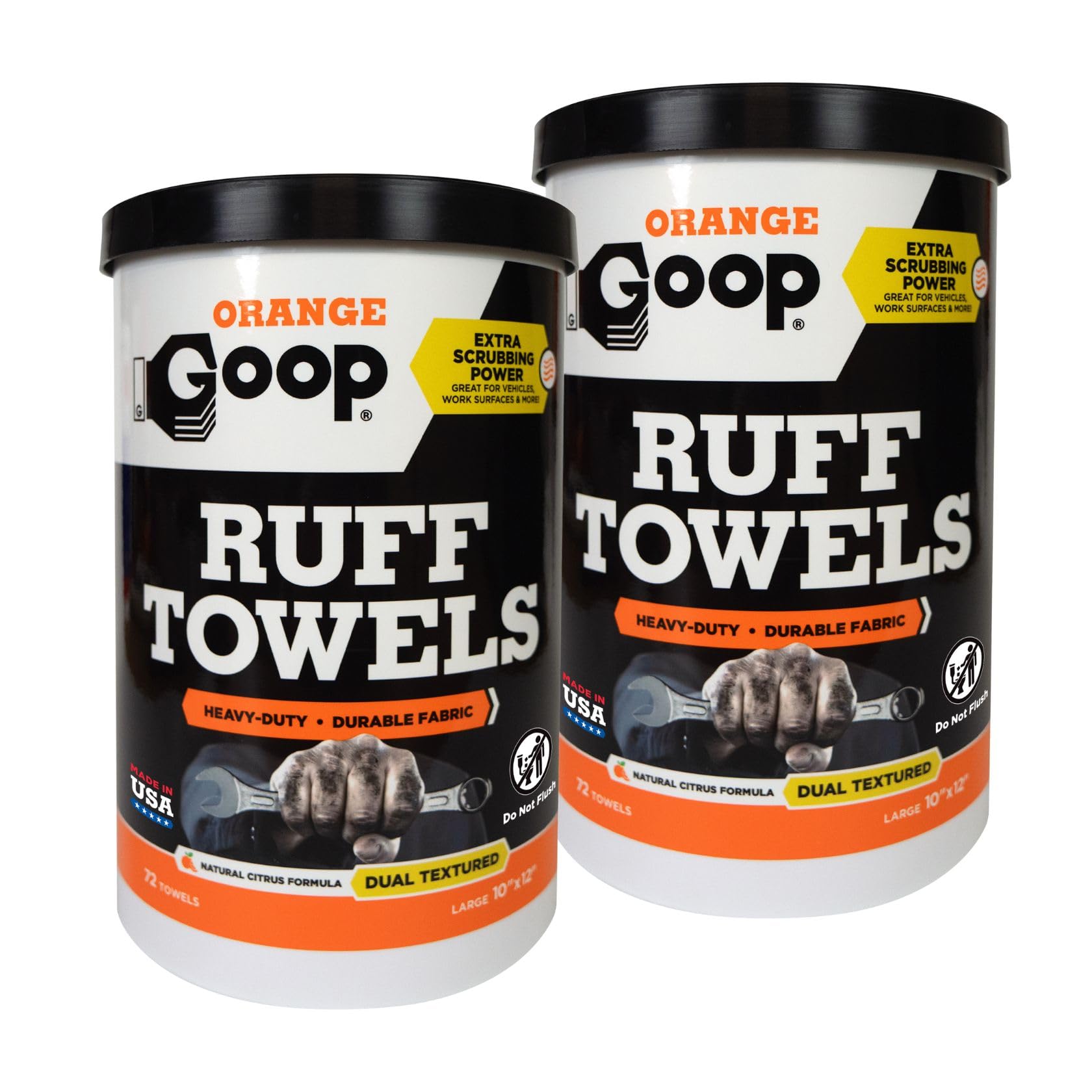 Orange Heavy Duty Ruff Towels with Scrubbing Power (144 Count)