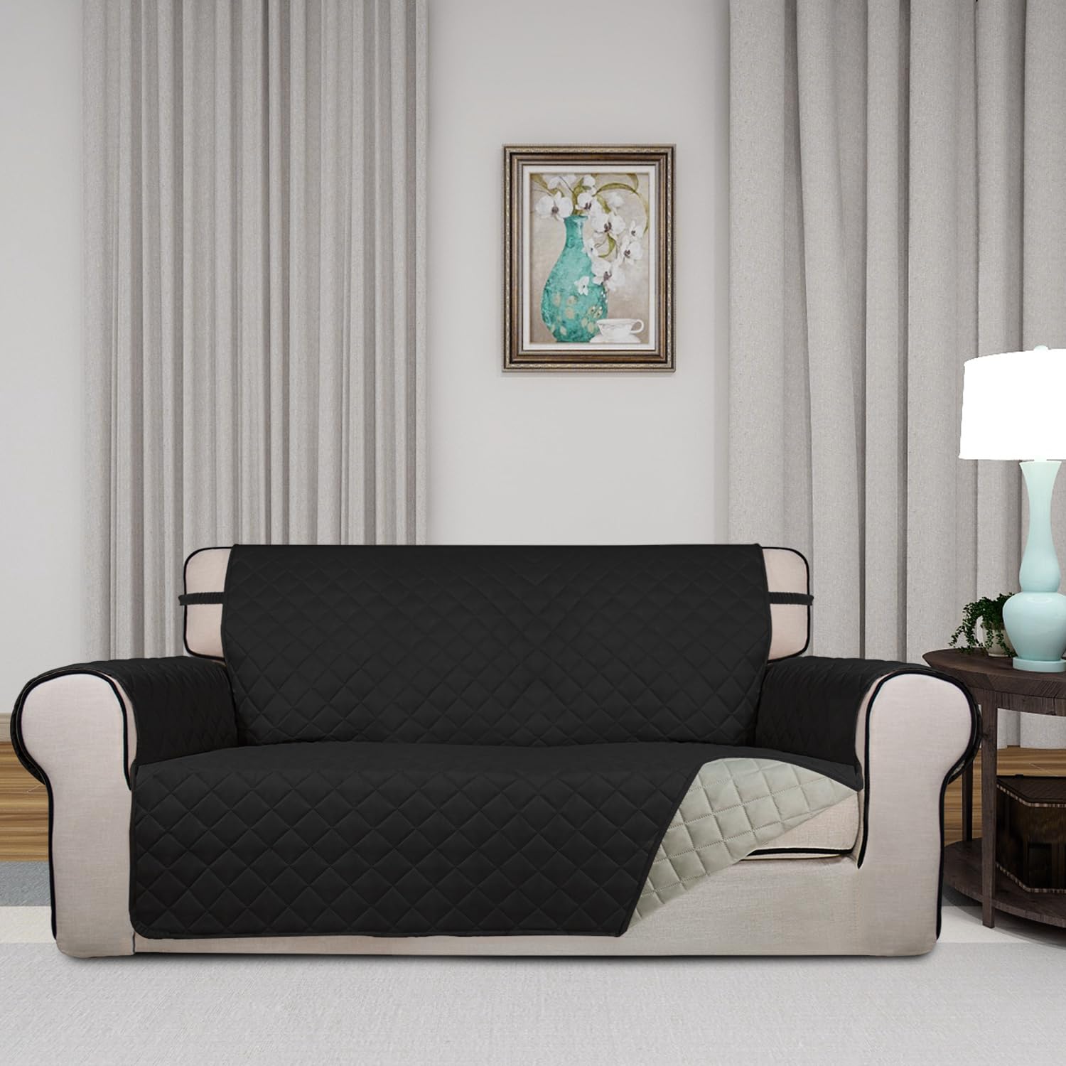 Reversible Quilted Couch Covers for Dogs Loveseat Sofa Cover 54"