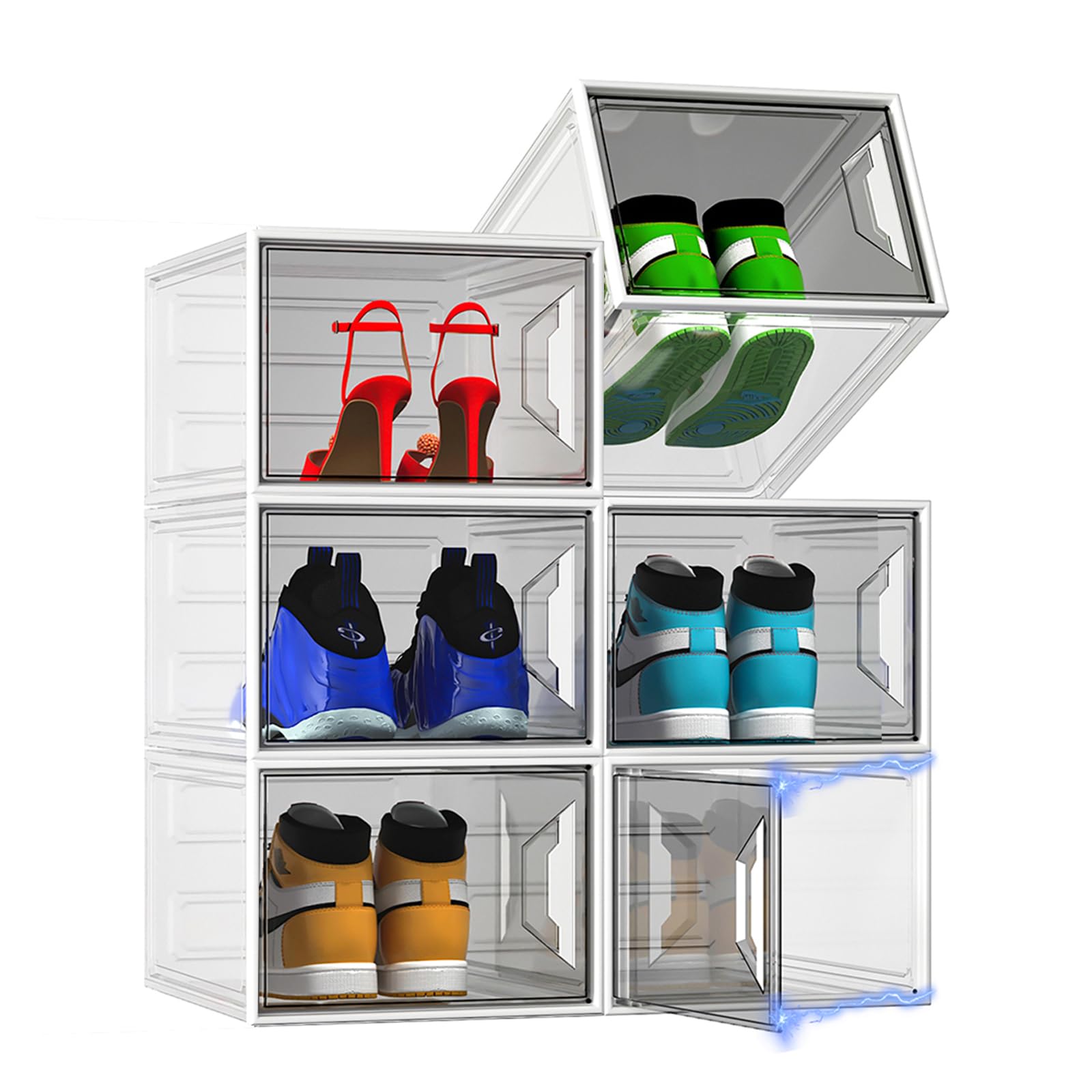 6 Pack Shoe Storage Box Organizer (6 Count)