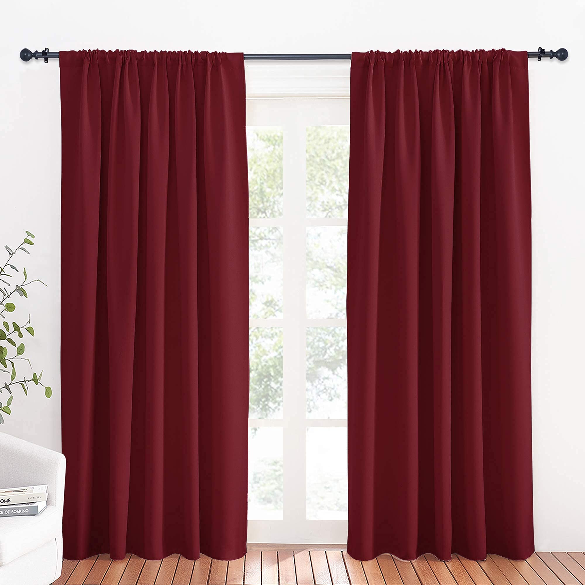 Large Blackout Curtains for Bedroom Living Room 84 inches Long (2 Count)