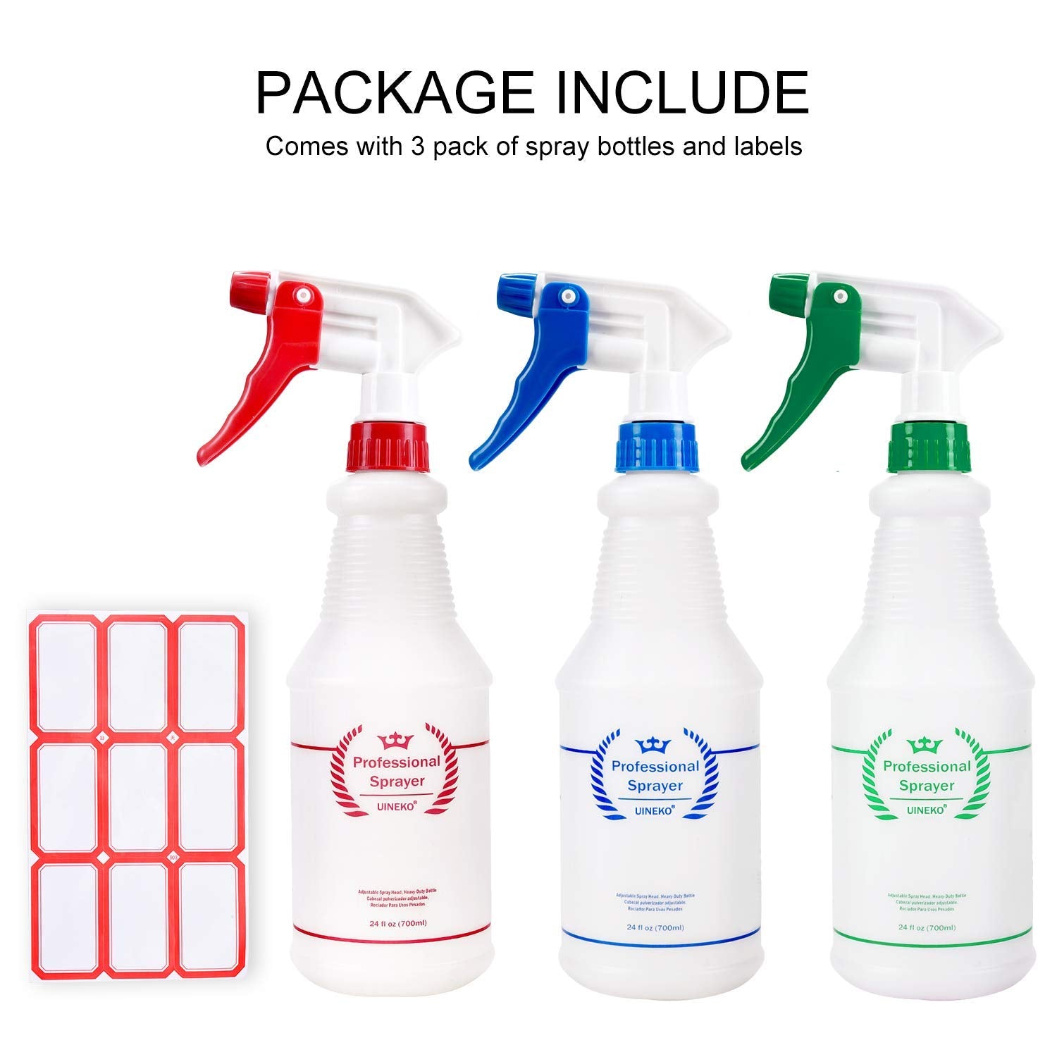 Plastic Spray Bottles 3 Pack (3 Count)