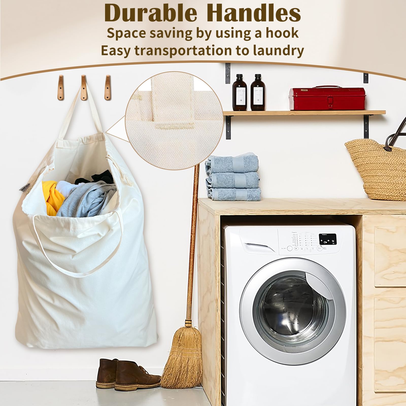 Canvas Laundry Bag 33"Wx 35"H