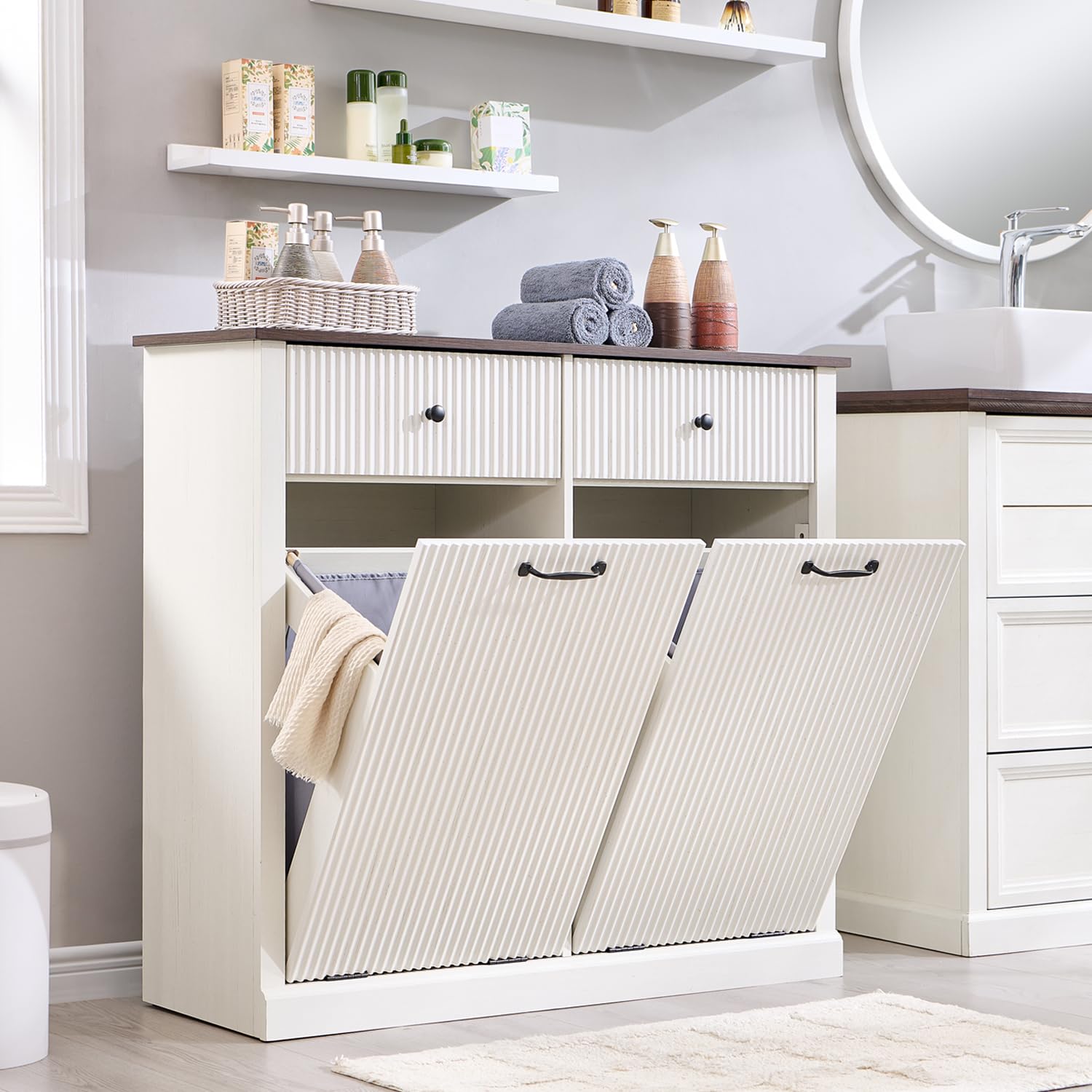 Double Tilt Out Trash Cabinet