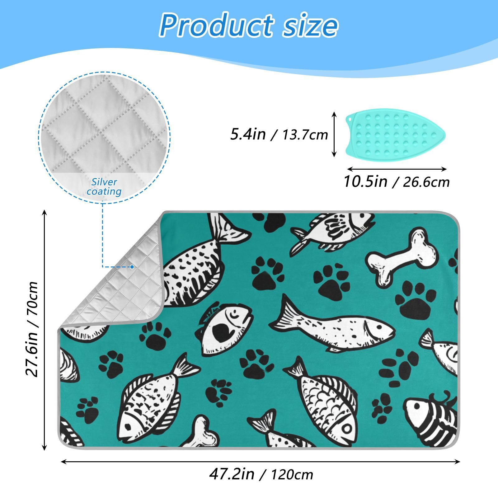 Ironing Mat Portable Ironing Pad Ironing Blanket for Table Top Heat Resistance Double