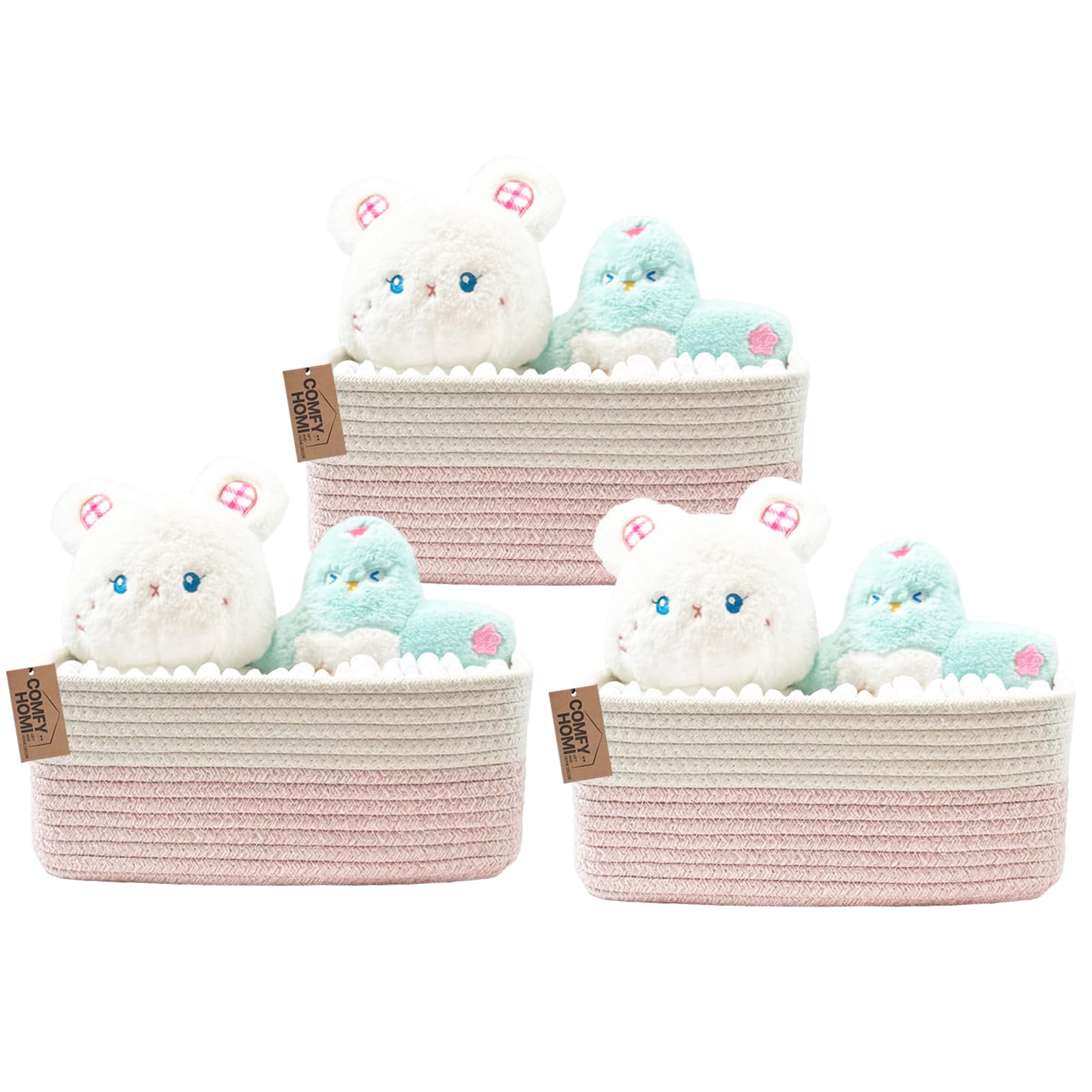 COMFY HOMI 11.5"x7.5"x4.7" Storage Baskets for Organizing (3 Count)