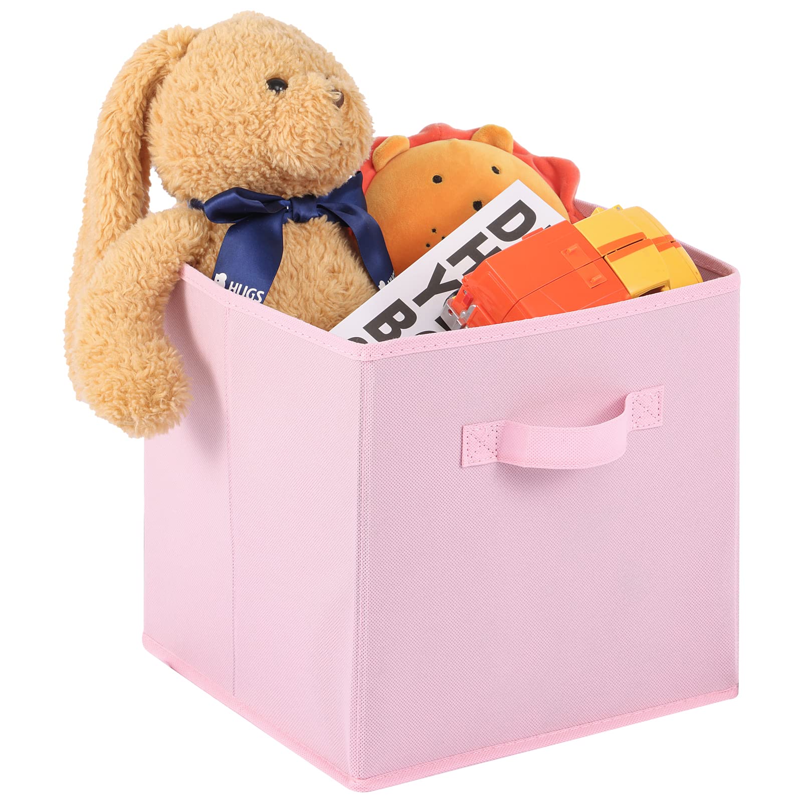 13x13x13 Inch Fabric Storage Bins 6 Pack Fun Colored Durable Storage Cubes with Handles Foldable Cube Baskets for Home (6 Count)