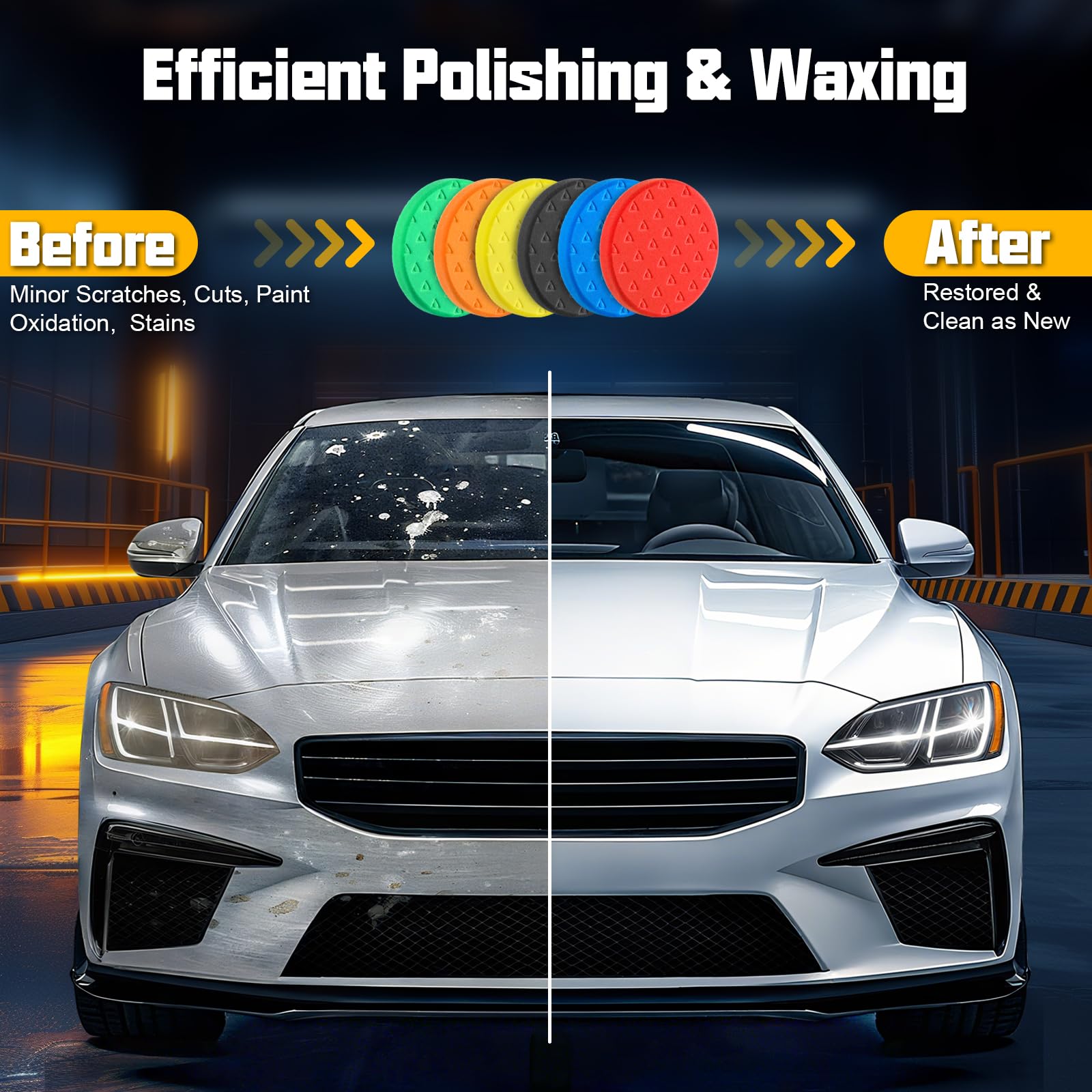 Polishing Pad 6.5 Inch 6 Pack Foam Buffing Pads for Car Detailing (6 Count)