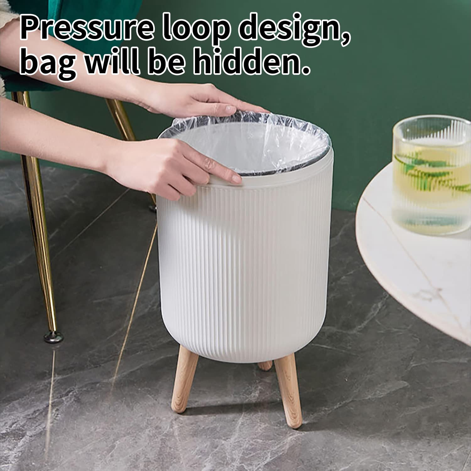 Trash Can With Lid for Bathroom