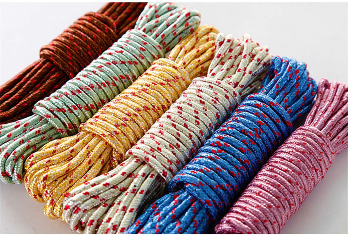 10M Heavy Duty Laundry Drying Clothesline Rope Portable Travel Nylon Cord Sturdy Clothes Line for Outdoor (65.6 Foot)