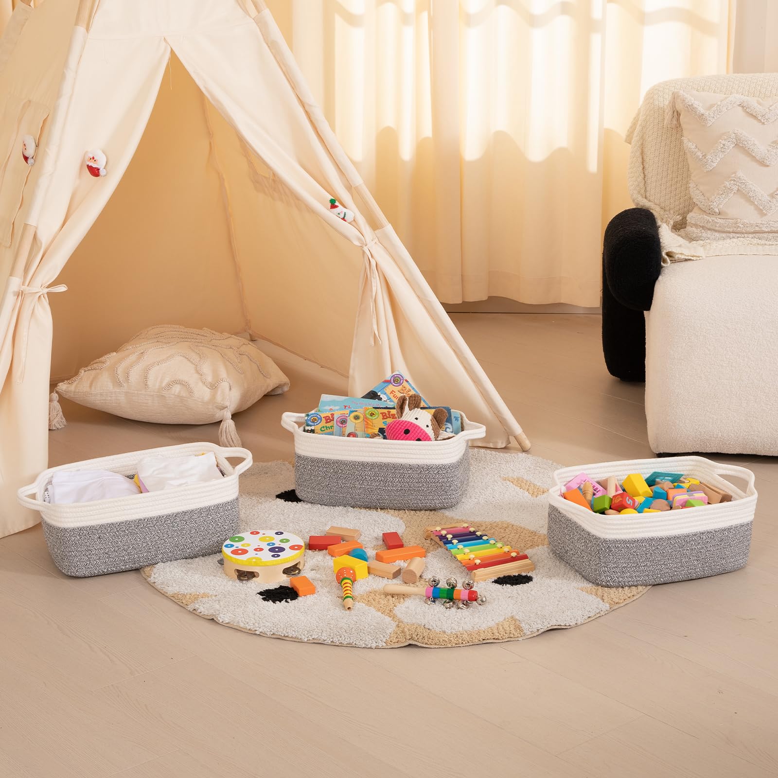 3 Pack Storage Baskets for Organizing