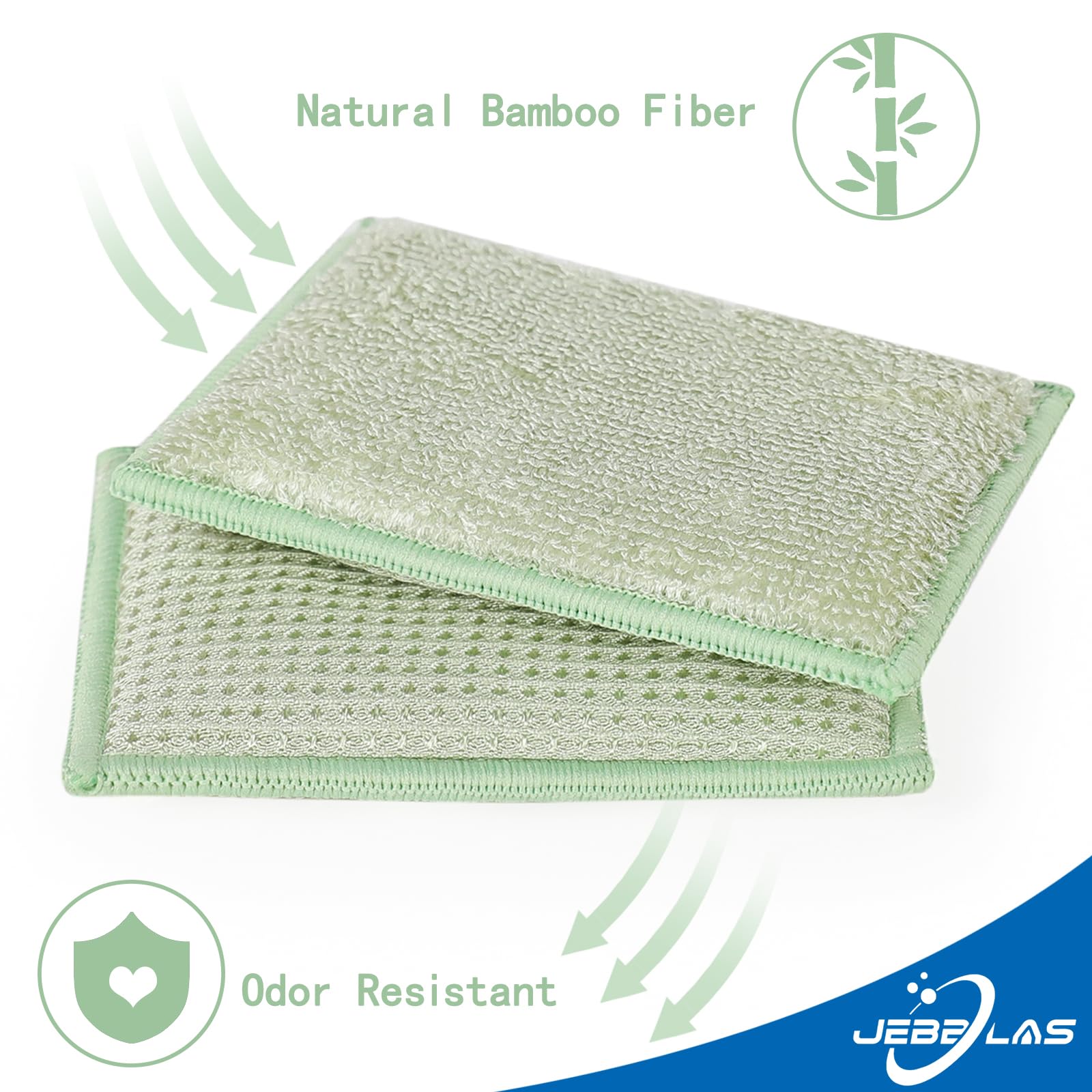 8Pack Bamboo Natural Kitchen Sponges Dish Sponge Cleaning Sponge Heavy Duty Scrub Sponge for Cleaning Kitchen and Household Pink (8 Count)