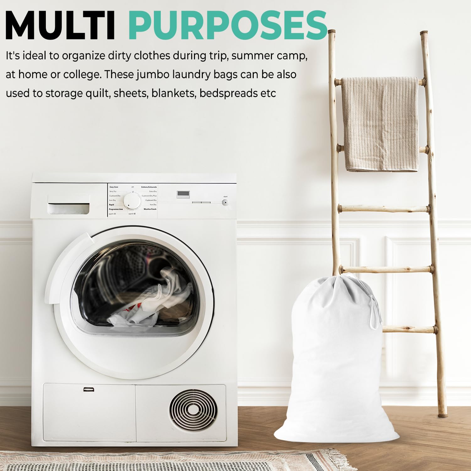 2 Pack Cotton Laundry Bag (2 Count)