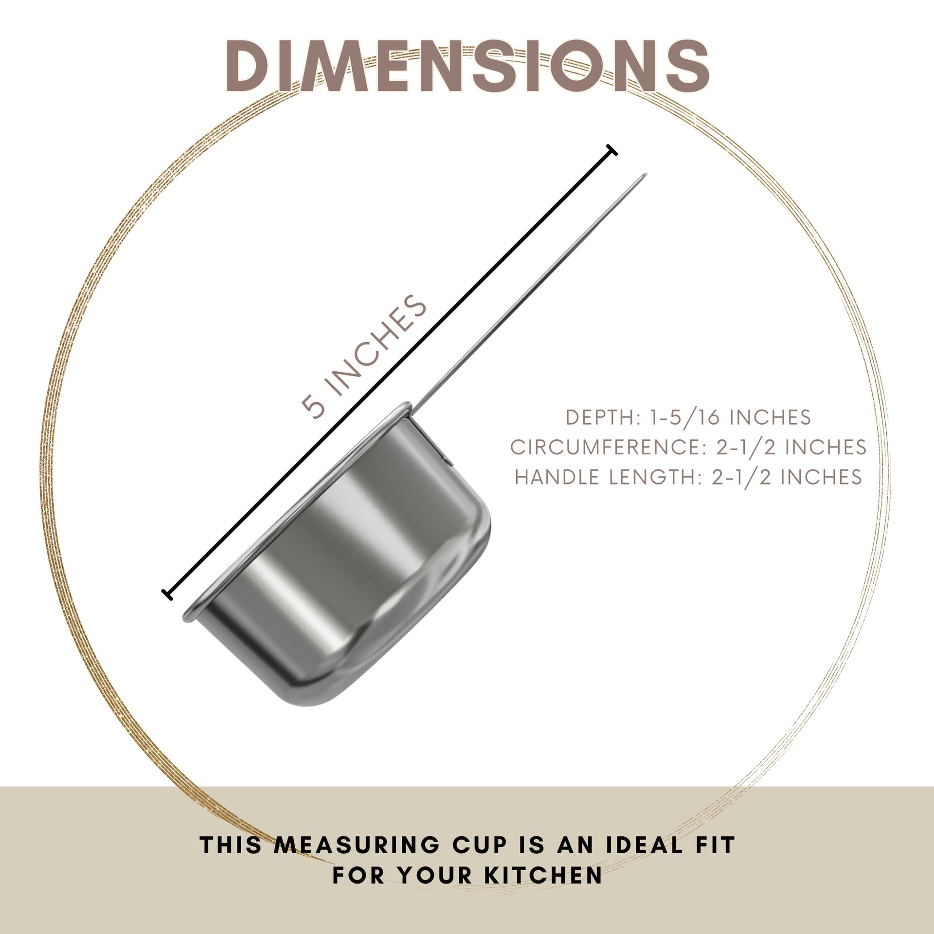 1 3 Cup Stainless Steel Measuring Cup