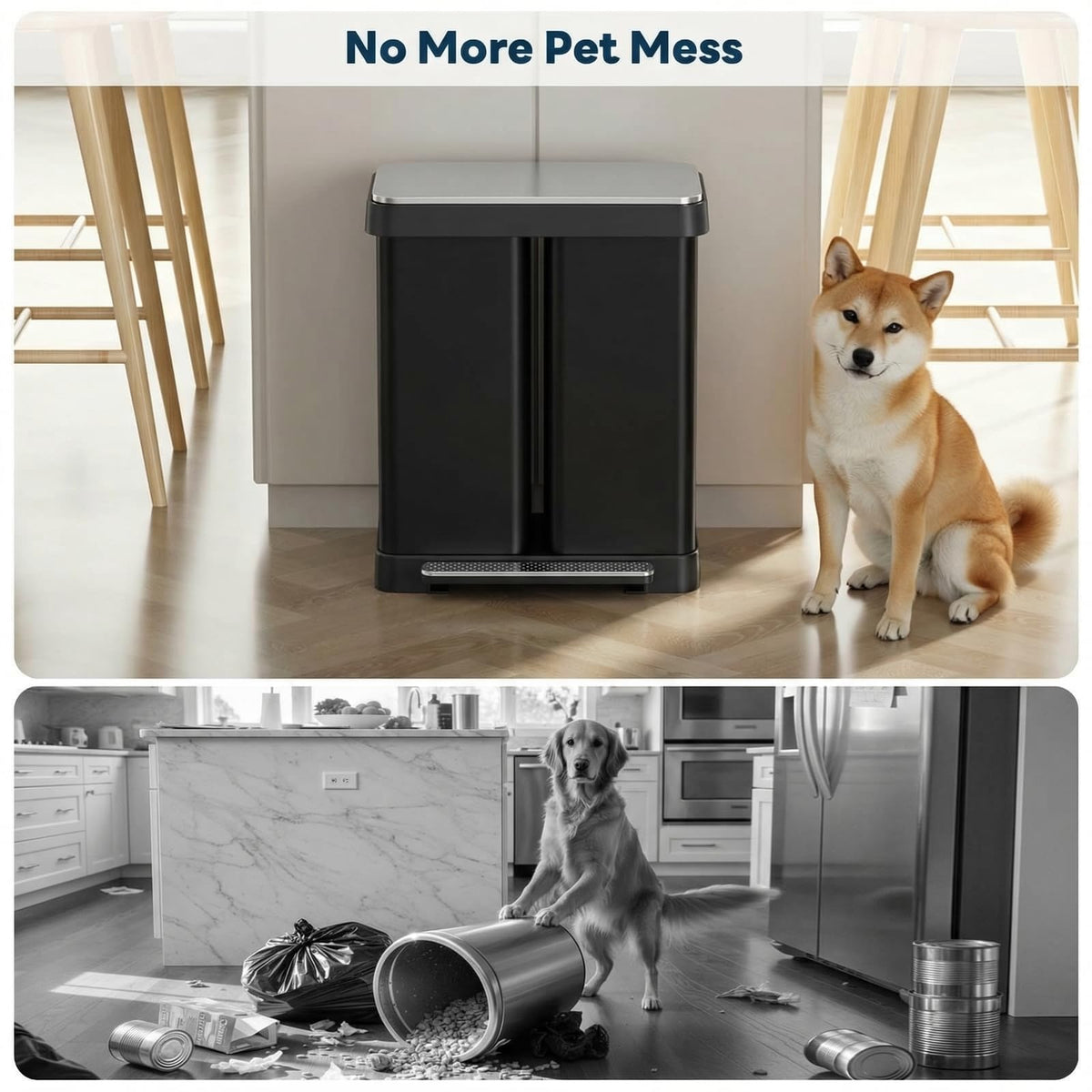 16 Gallon Dual Compartment Trash Can