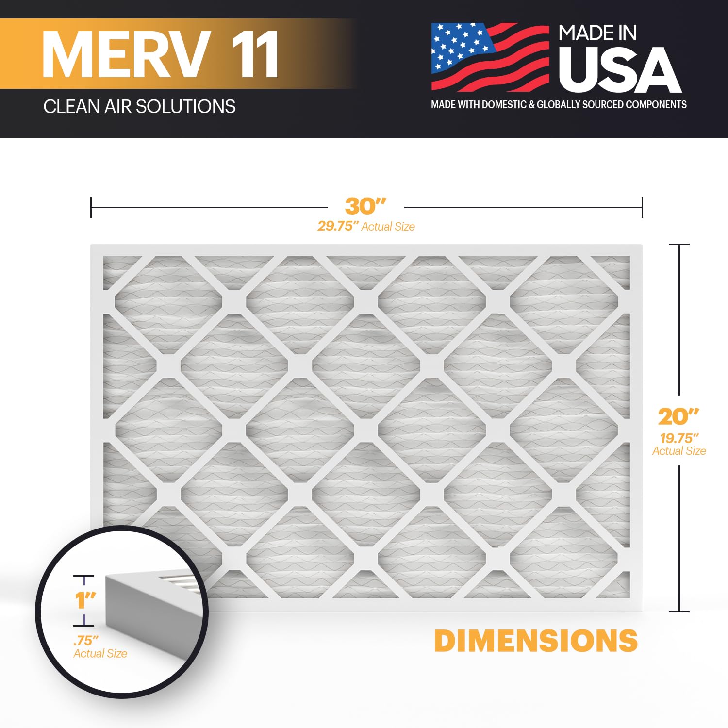 TruFilter 20x30x1 Air Filter MERV 11 (4 Count)