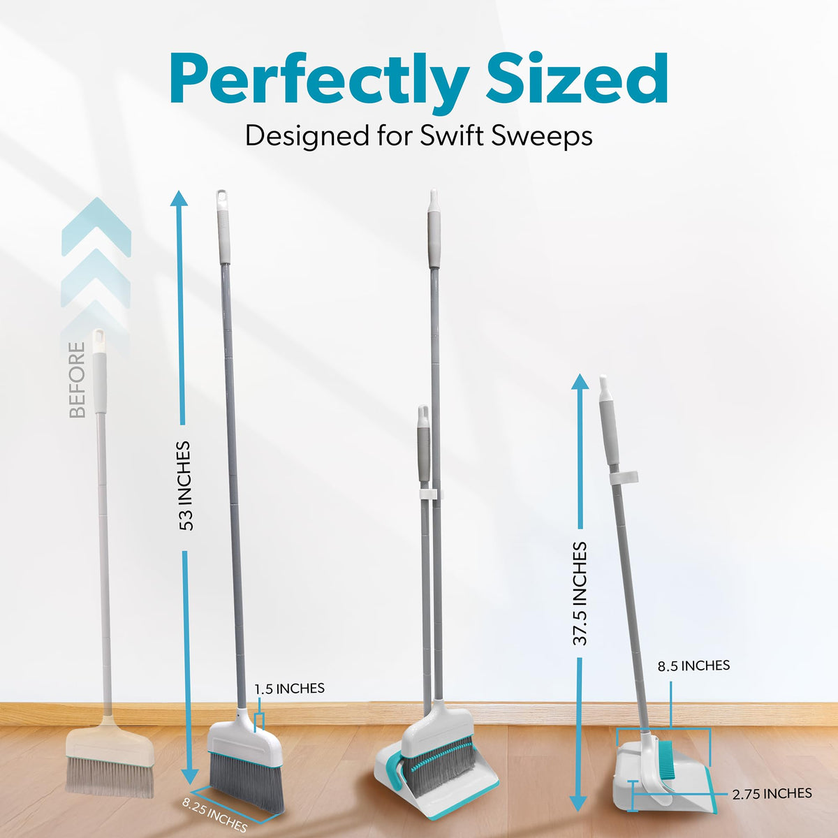 Butler Broom and Dustpan Set for Home