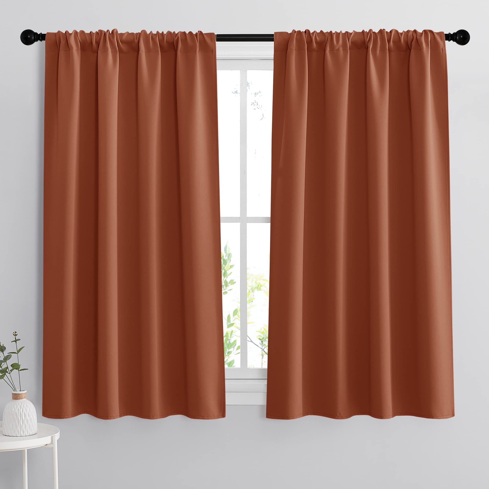 Small Window Curtains 45 inches Length for Kitchen Cafe Bathroom