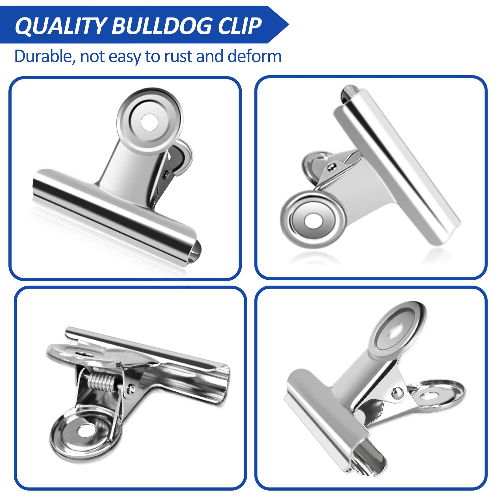 20 Pack Large Metal Hinge Clips 2 Inches Bull Hinge Paper Clips for Crafts (20 Count)