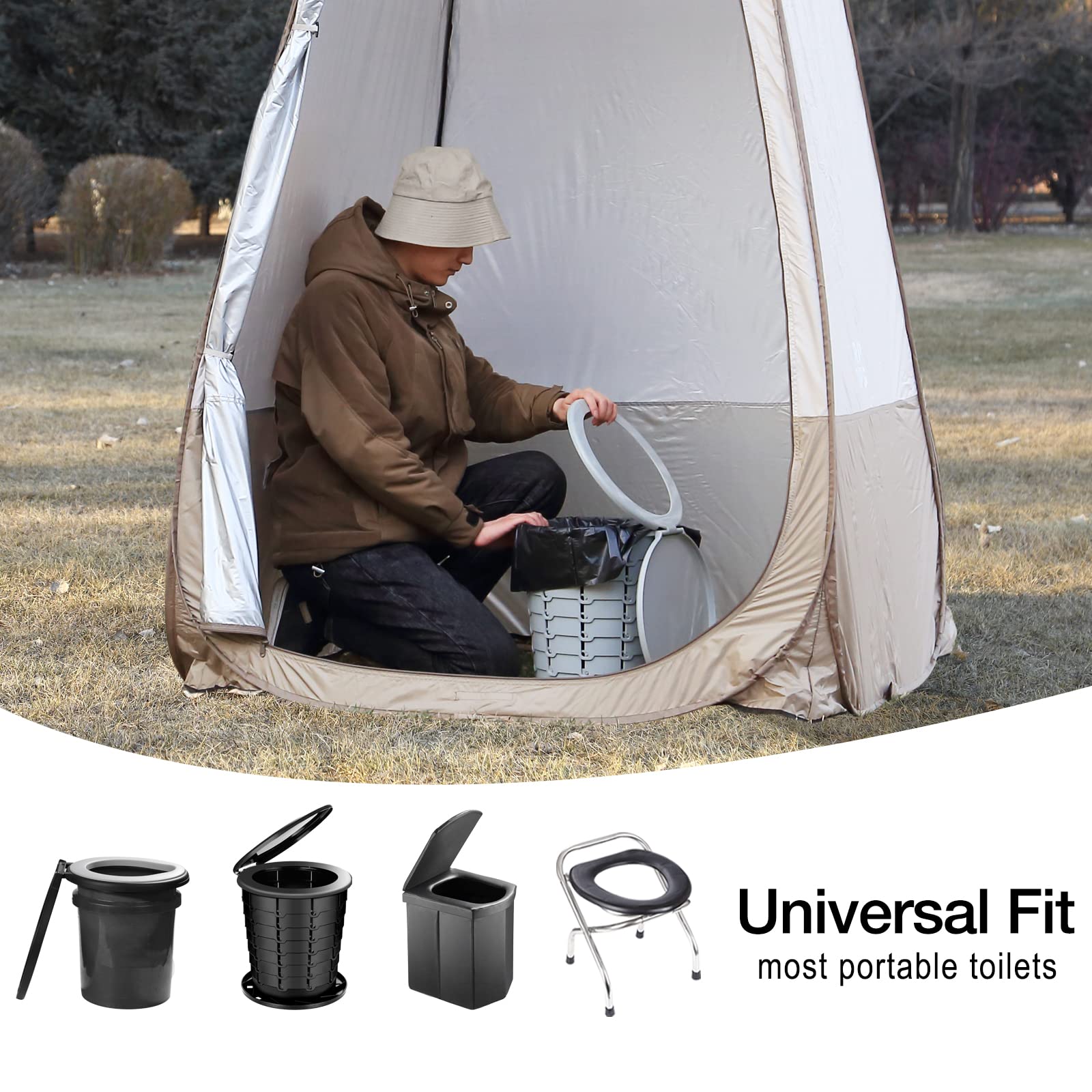 Biodegradable Portable Toilet Bags 8 gallon｜40 Count Camping Toilet Bags for Portable Potty