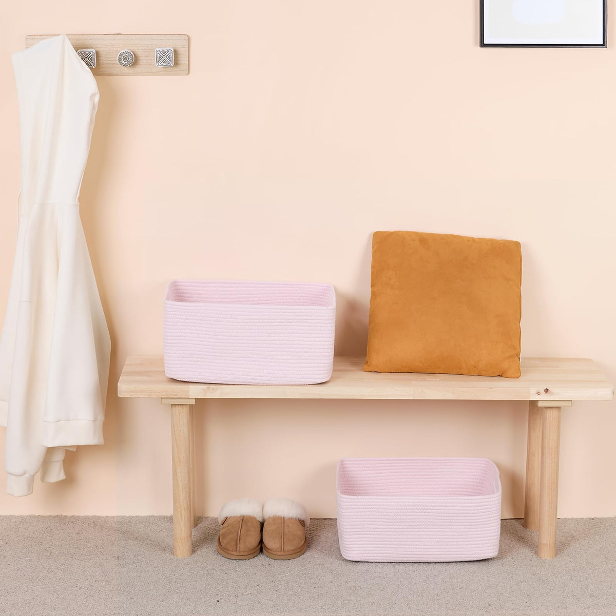 Large Storage Baskets for Shelves (2 Count)