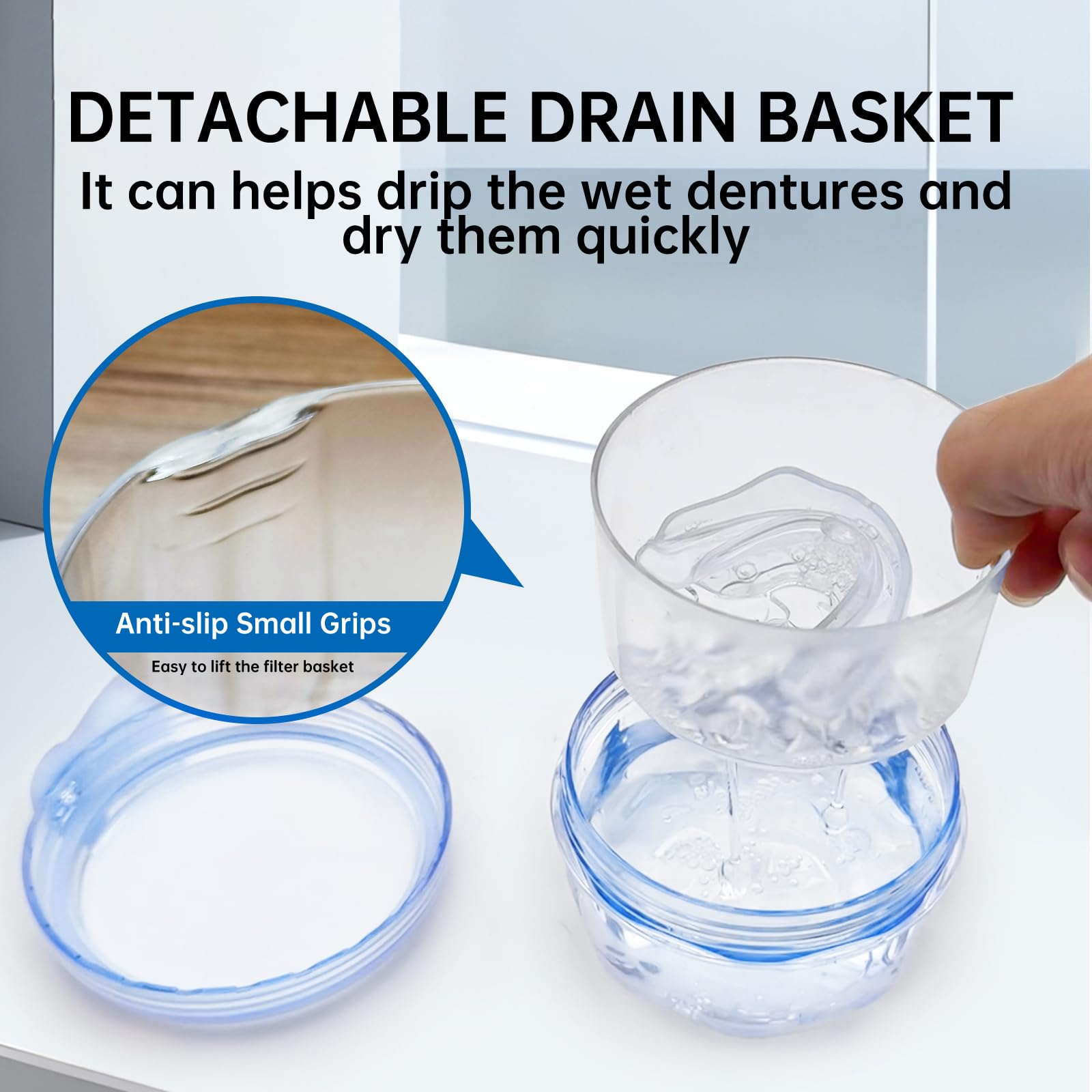 No Leak Partial Denture Case Retainer Bath Box Cup