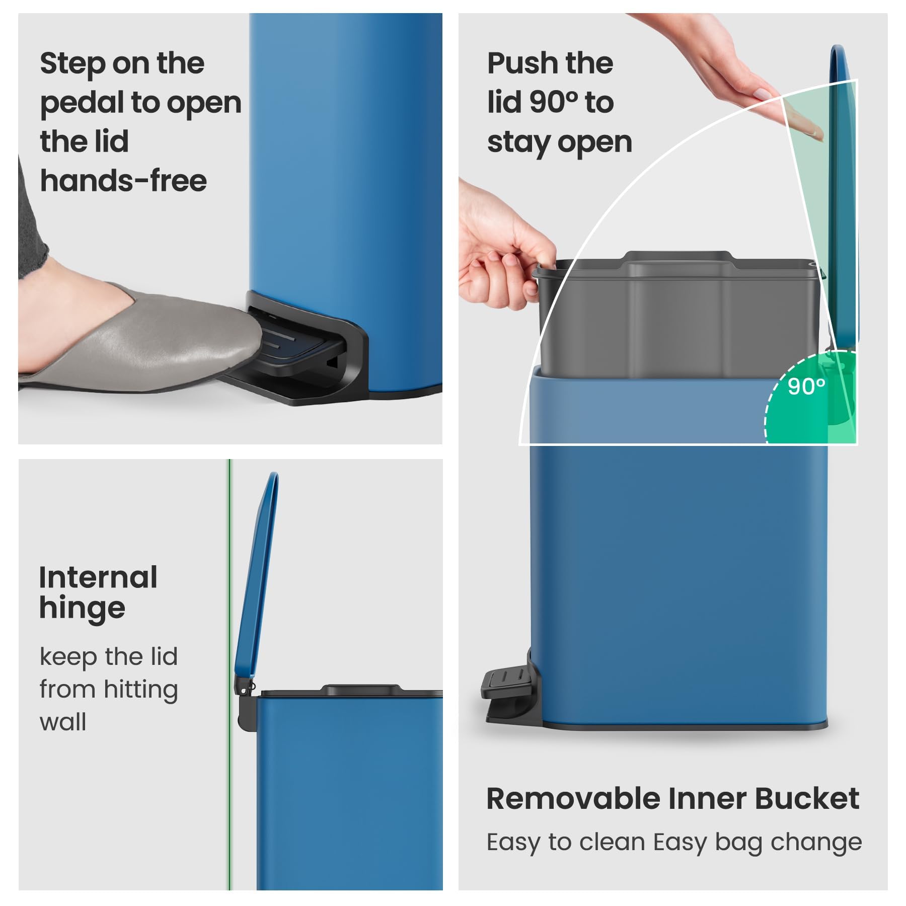 Small Bathroom Trash Can with Lid