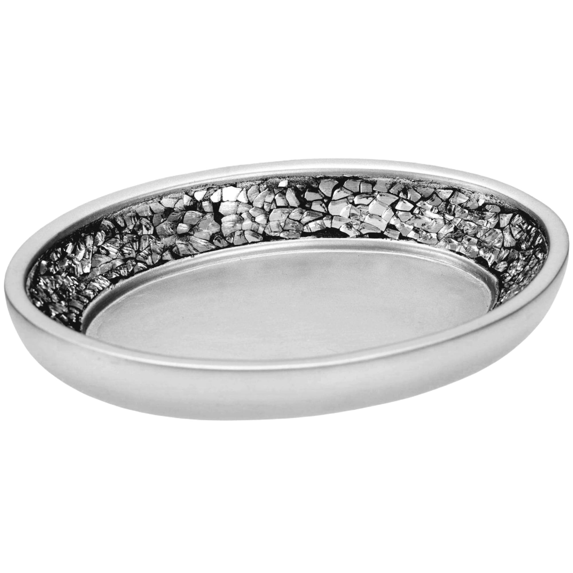 Crackled Glass Soap Dish for Bathroom