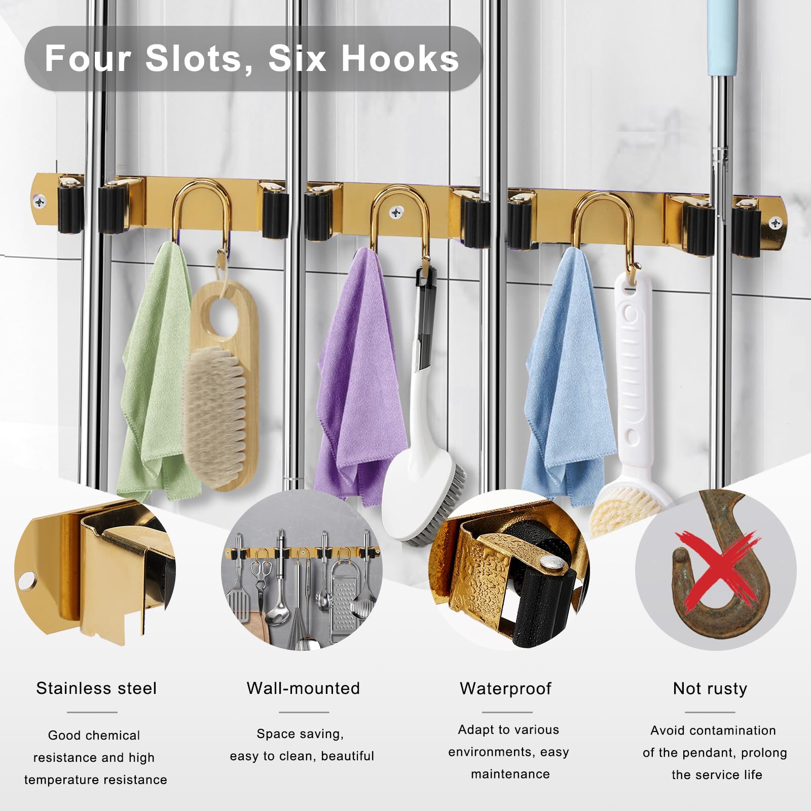Mop Broom Holder Wall Mount