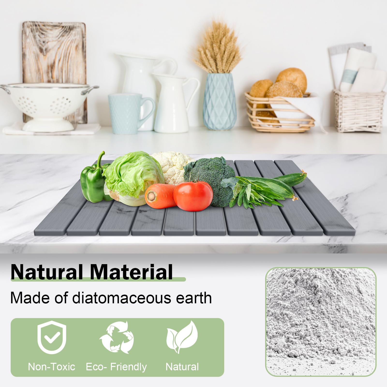 Stone Dish Drying Mat for Kitchen Counter